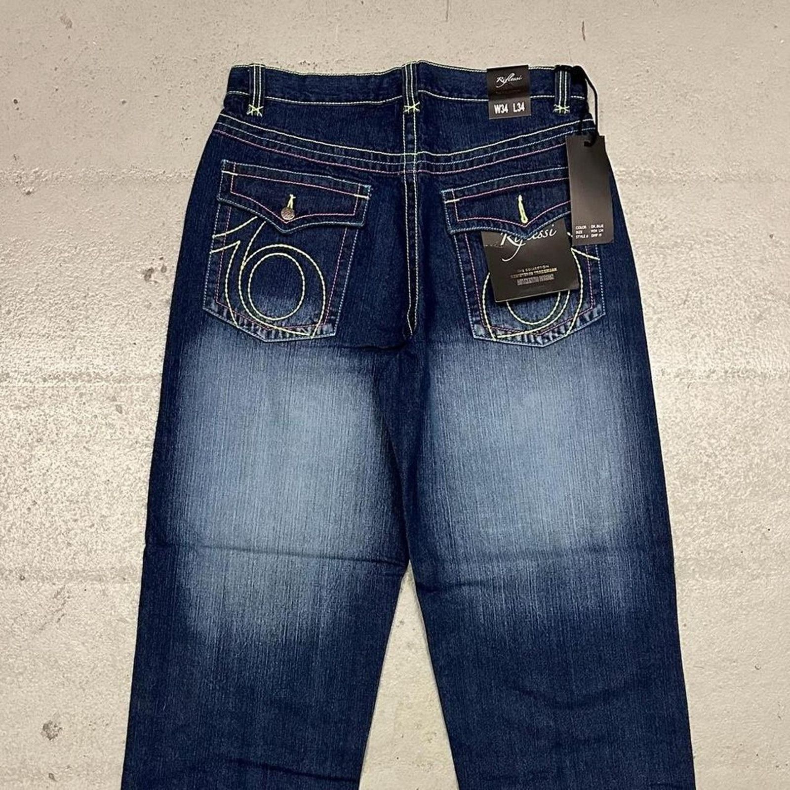Vintage Vintage baggy y2k riflessi faded blue skater unique denim Size US 34 / EU 50 - 2 Thumbnail