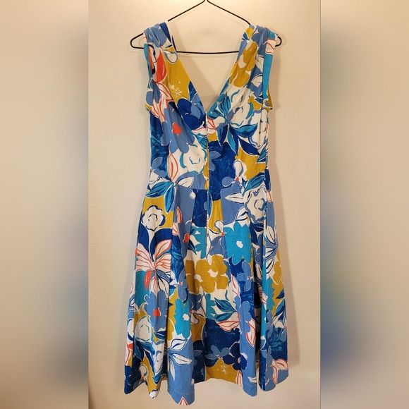 Other Emily and Fin Florence Blue Asilah Floral Midi Dress - S Size S / US 4 / IT 40 - 3 Thumbnail