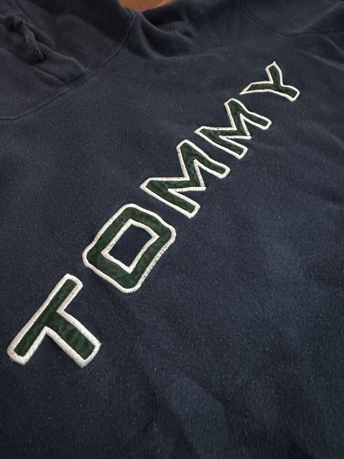 Tommy Hilfiger × Tommy Jeans Tommy Hilfiger Hoodie Navy Blue Green Large Vintage Size US L / EU 52-54 / 3 - 4 Thumbnail