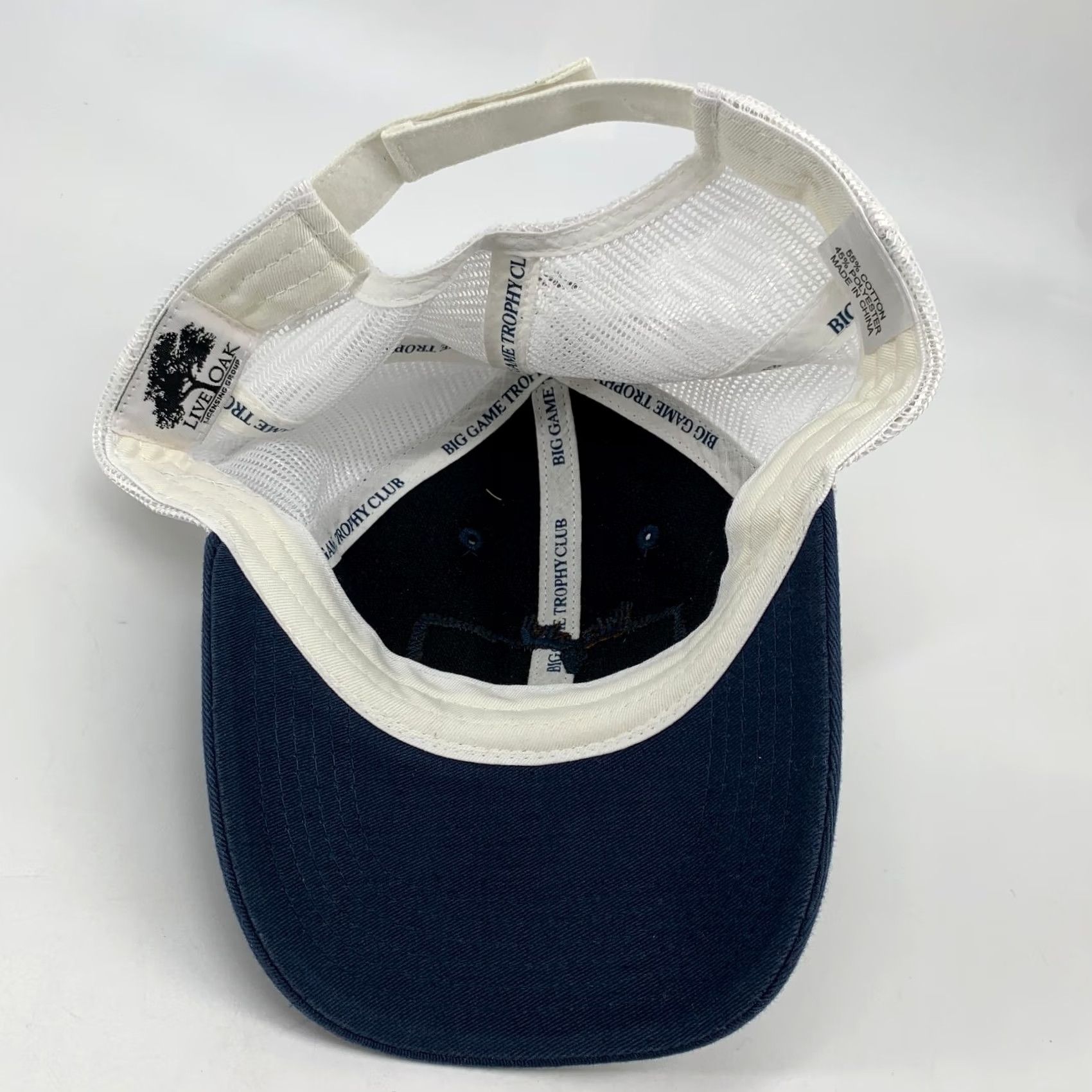 Olive Live Oak Big Game Trophy Club Adjustable Trucker Hat Men's Blue White NWT Size ONE SIZE - 4 Thumbnail