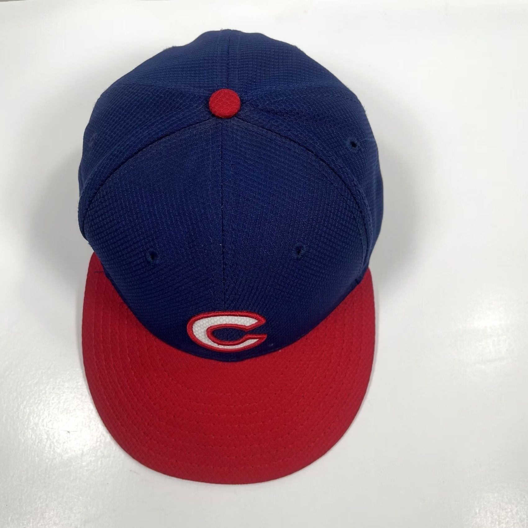 New Era New Era 59 Fifty Hat Adults 7 3/8 Blue Red Chicago Cubs Fitted Flat Bill Cap Hat Mens Baseball Cap Size ONE SIZE - 3 Thumbnail