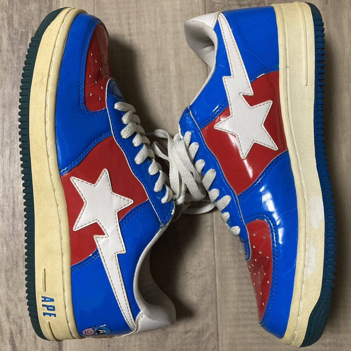 Bape × Marvel Comics × Nigo 2005 Marvel Comics patent leather BAPE STA sneakers APE NIGO Size US 9.5 / EU 42-43 - 4 Thumbnail