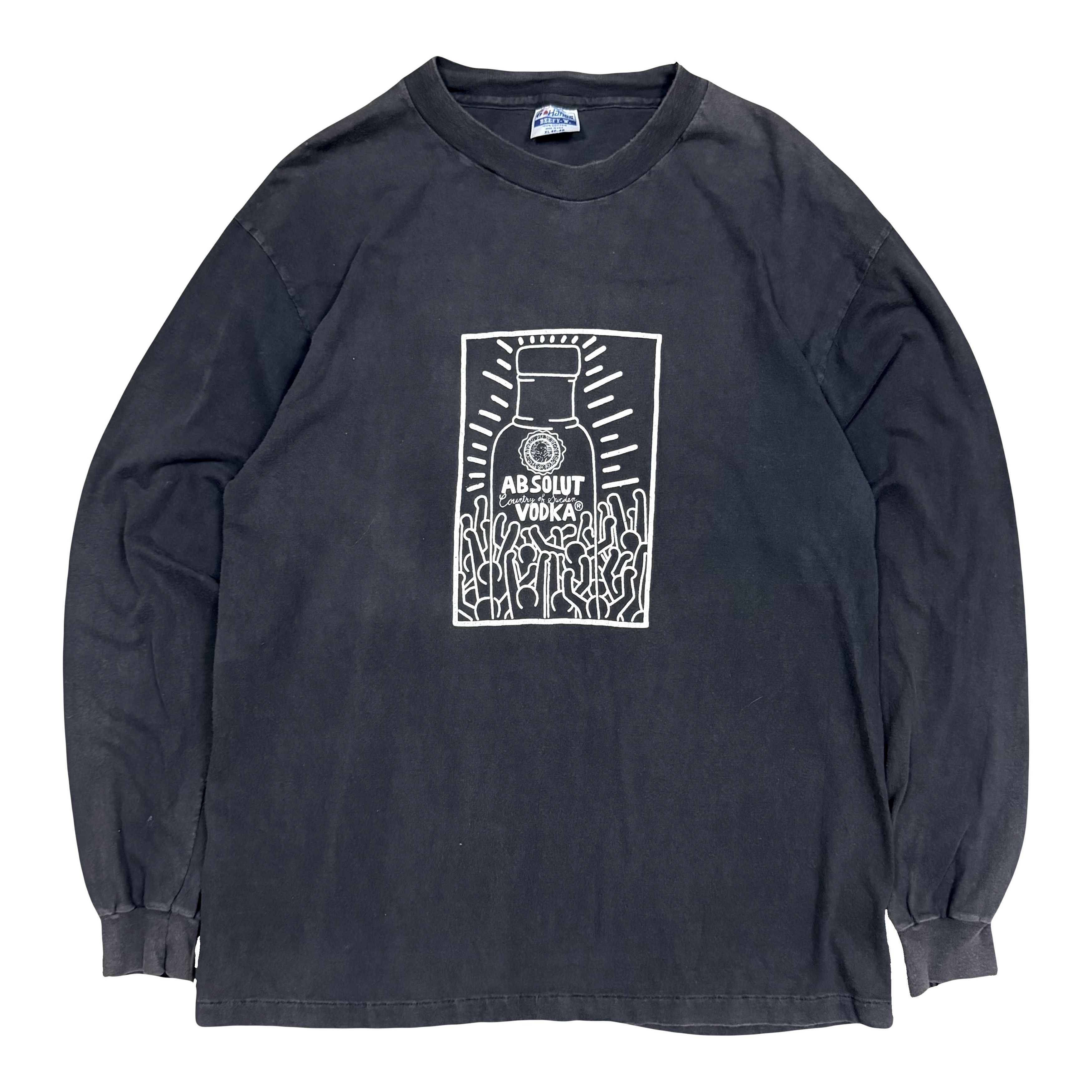 Keith Haring × Vintage VTG 80s Keith Haring "Absolut Haring" Faded L/S Art T Shirt Size US XL / EU 56 / 4 - 1 Thumbnail