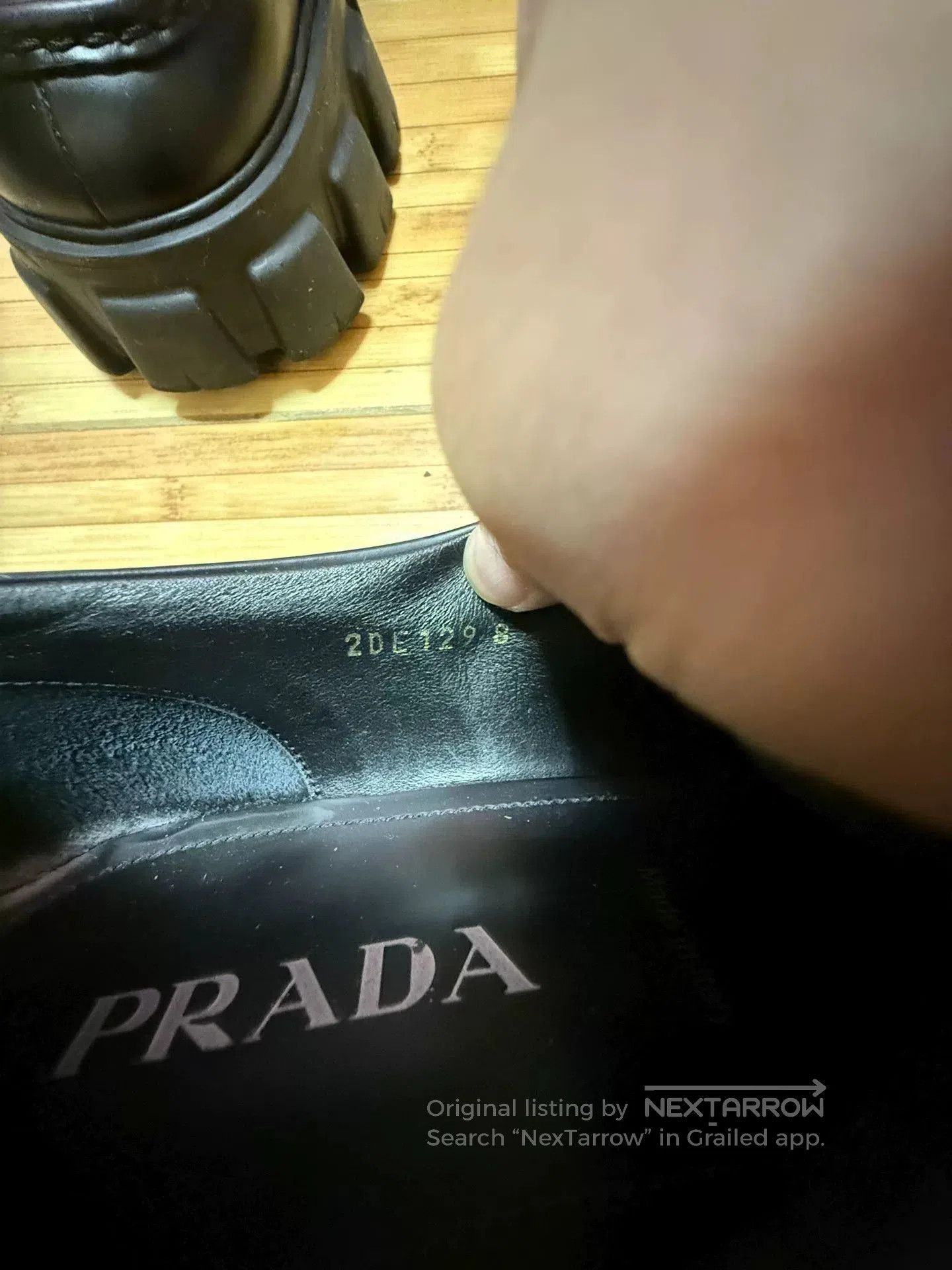 Prada prada black leather platform shoes with logo. Size US 8 / EU 41 - 6 Thumbnail