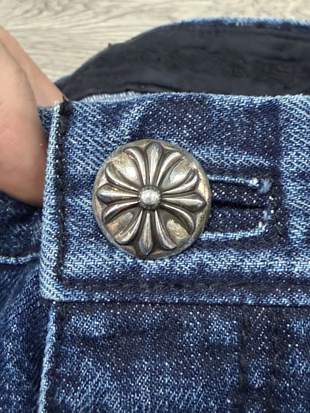 Chrome Hearts Chrome Hearts Navy Brown Black White Fleur Jeans Size US 31 - 6 Thumbnail