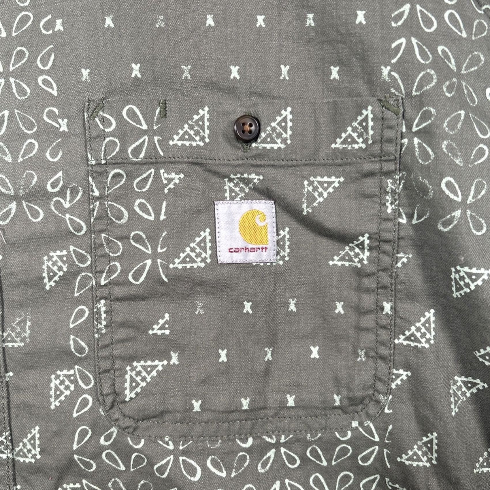 Carhartt Carhartt Shirt Relaxed Fit Short Sleeve Rugged Flex 2XL Tall Olive Bandana Print Mens Size US XXL / EU 58 / 5 - 3 Thumbnail