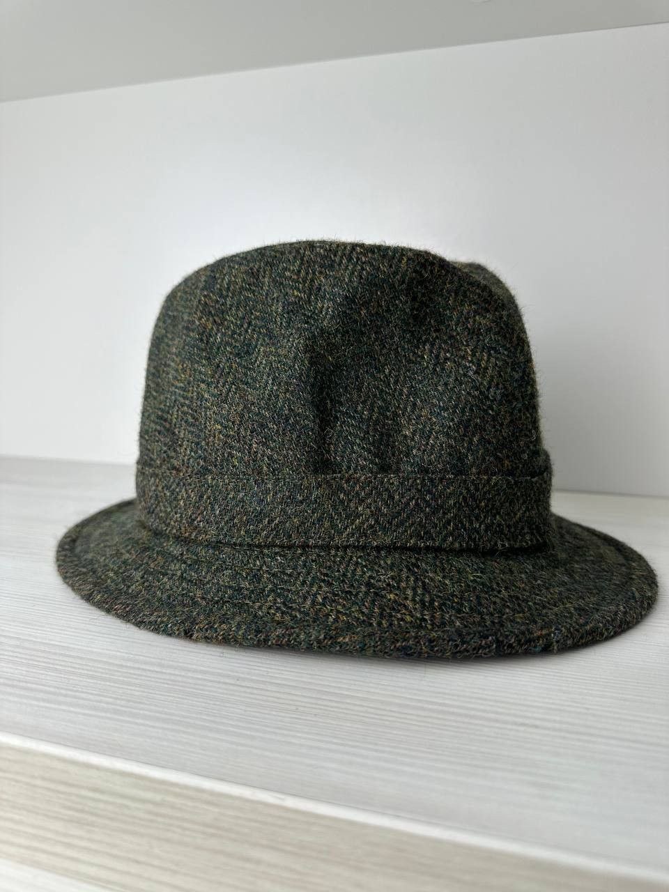 Designer Olney Headwear Wool Tweed Bucket Hat Green England Vintage Size ONE SIZE - 2 Thumbnail