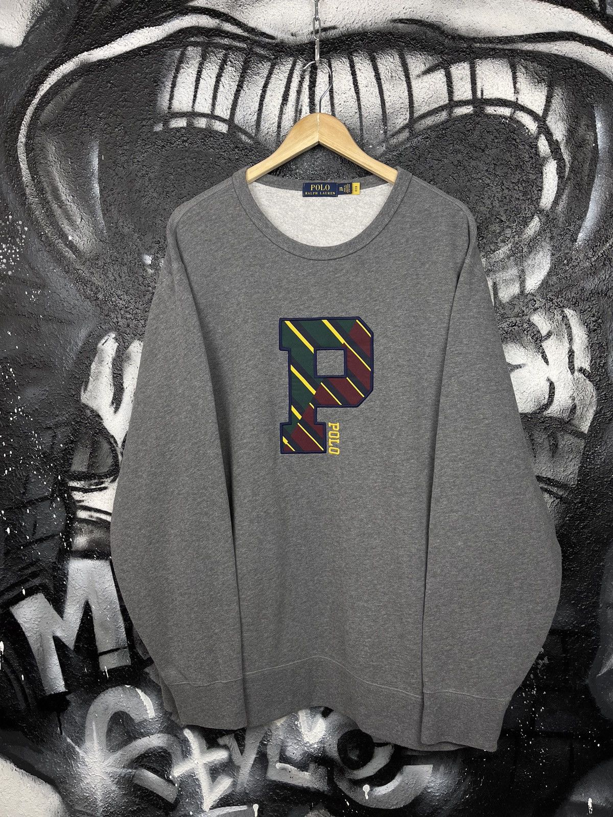 Polo Ralph Lauren Polo Ralph Lauren Big Logo P Grey Cotton Sweatshirt Size XXL Size US XXL / EU 58 / 5 - 3 Thumbnail