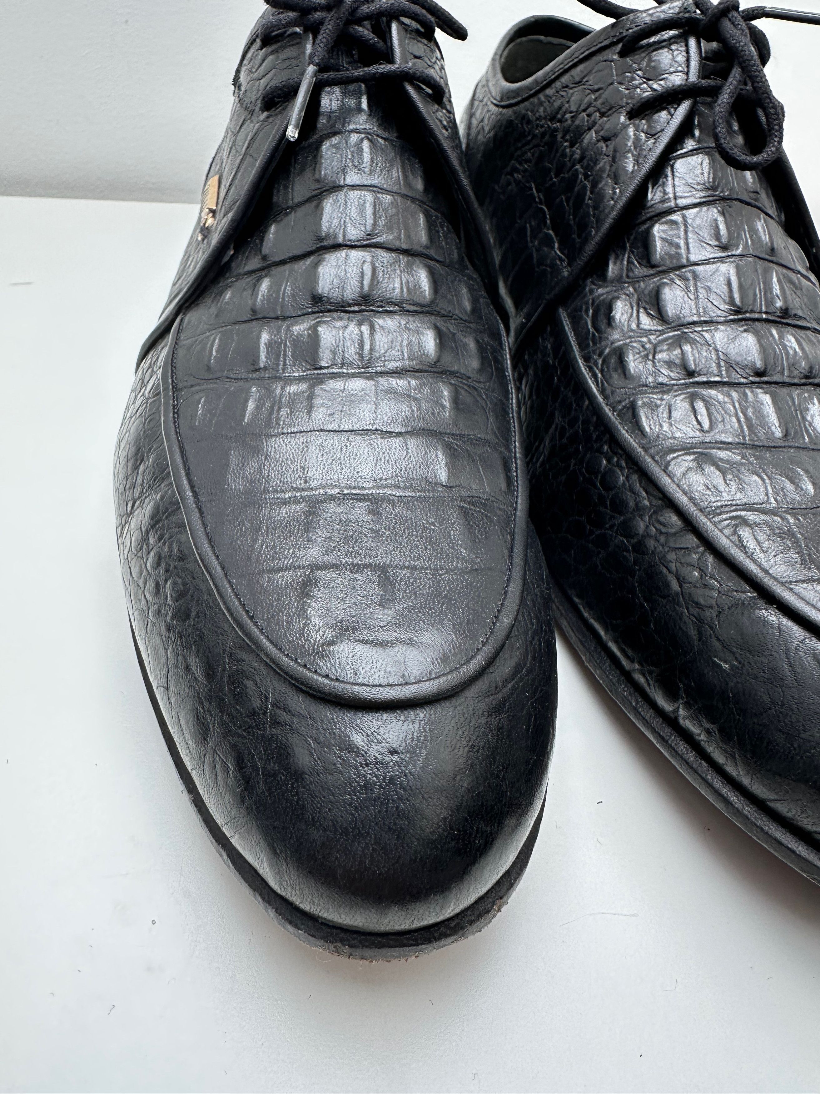 Zilli FREE TARIFF Zilli Black Dress Crocodile Leather Formal Shoes Size US 9 / EU 42 - 7 Thumbnail