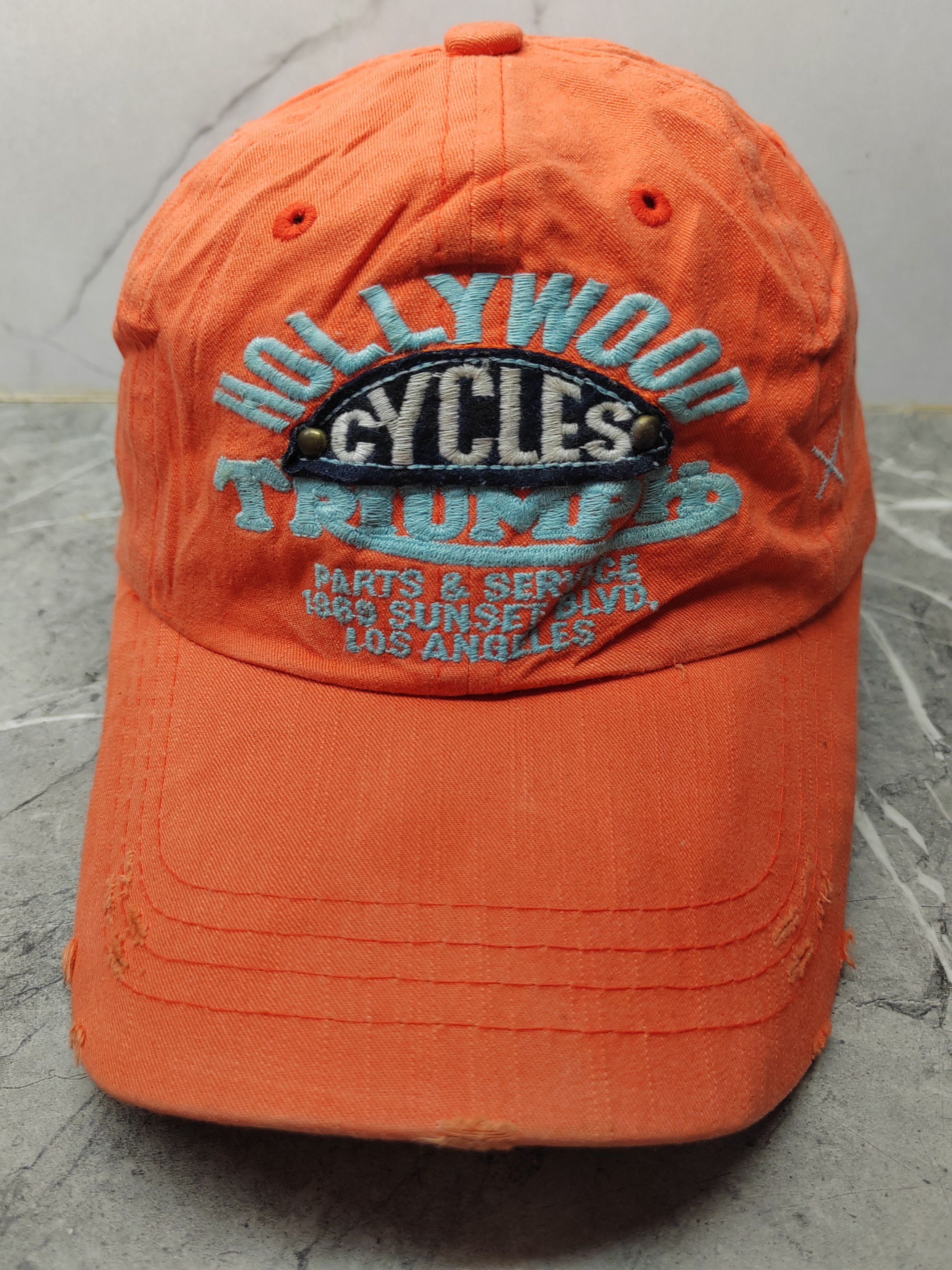 Vintage Vintage Triumph Motorcycle Distressed Style Cap Hat Size ONE SIZE - 2 Thumbnail