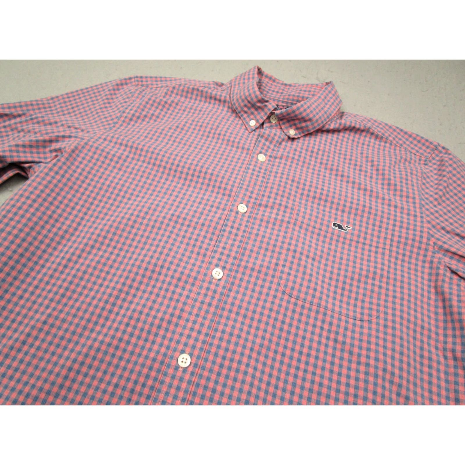 Vineyard Vines VINEYARD VINES Men's Slim Fit Pink Check Button-Up Shirt Large Casual Business 2010s Whale Logo Size US L / EU 52-54 / 3 - 2 Thumbnail