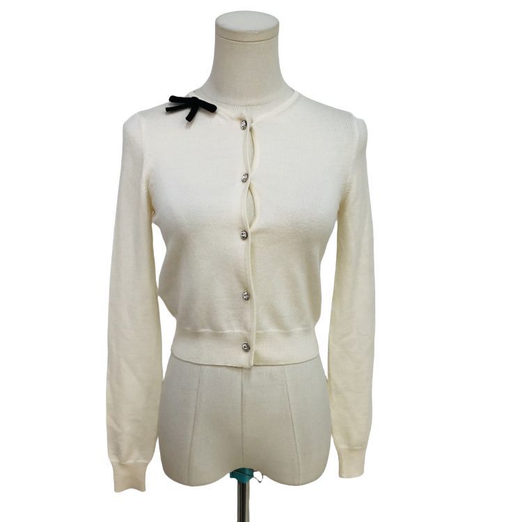 Miu Miu Miu Miu Crystal Button Virgin Wool Cardigan Size 38 Size XS / US 0-2 / IT 36-38 - 1 Thumbnail