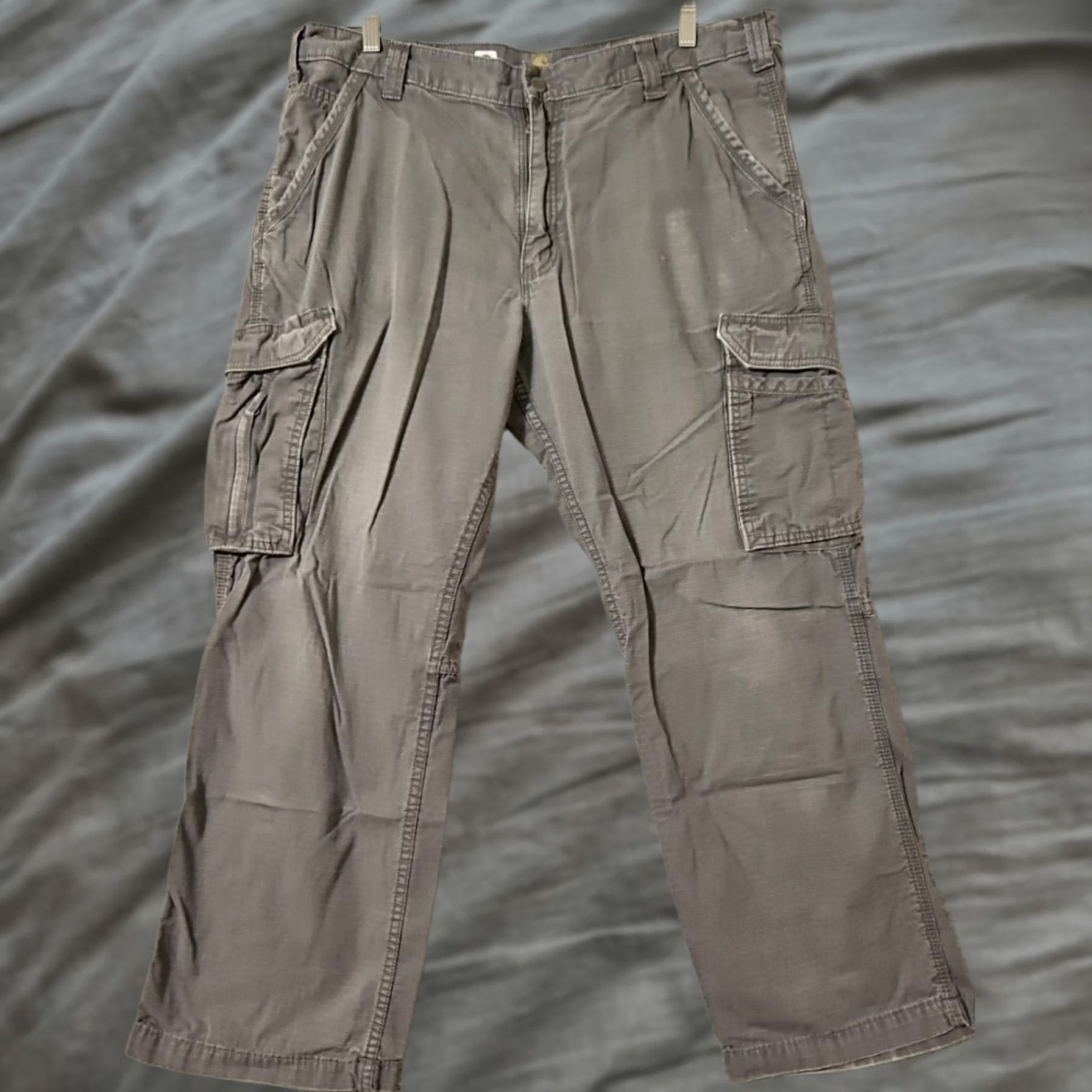Carhartt Carhartt Pants Mens 38x30 Gray Force Ripstop Cargo Workwear Canvas Pockets Logo 101148 039 Size US 37 - 1 Thumbnail