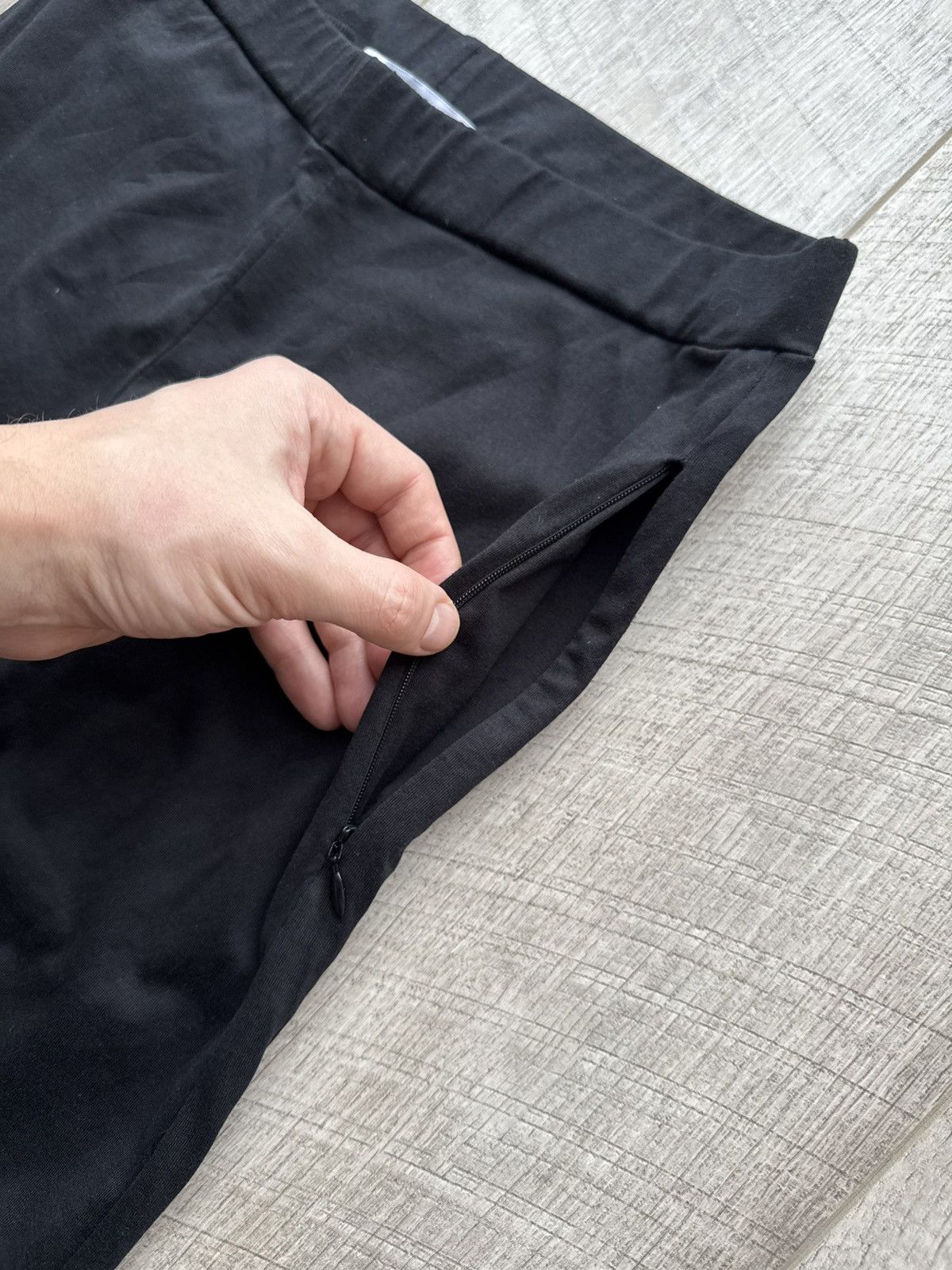 Givenchy Givenchy Black Cotton Jersey RIRI Zip Detail Leggings Size 32" / US 10 / IT 46 - 3 Thumbnail