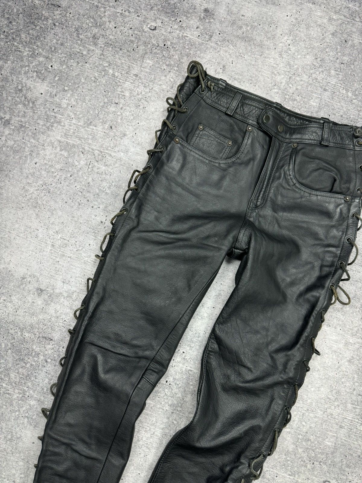Genuine Leather × Vintage Vintage 90’s Y2K Style Casual Cowboy Genuine Leather Pants Size US 30 / EU 46 - 12 Thumbnail