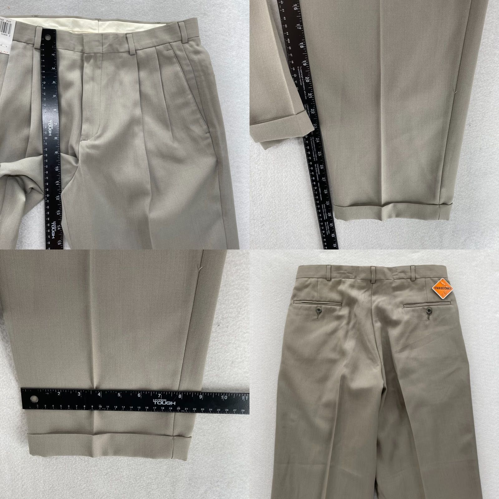 Dockers DOCKERS Slates Dress Pants Mens 34x31 Gray Wool Blend Gabardine Pleated Dress Pants Size US 34 / EU 50 - 8 Thumbnail
