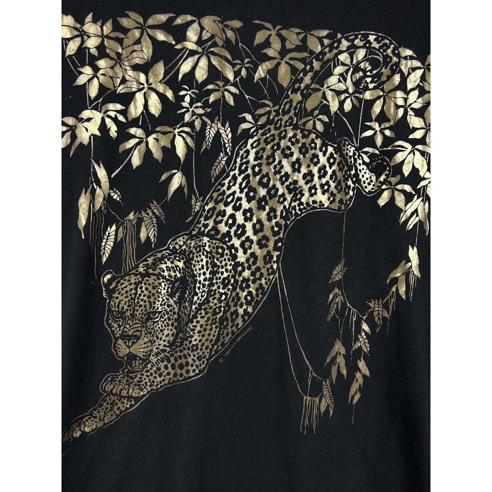 Vintage 80s Vintage 1989 Airwaves Leopard Print Single Stitch Tee Size US L / EU 52-54 / 3 - 2 Thumbnail