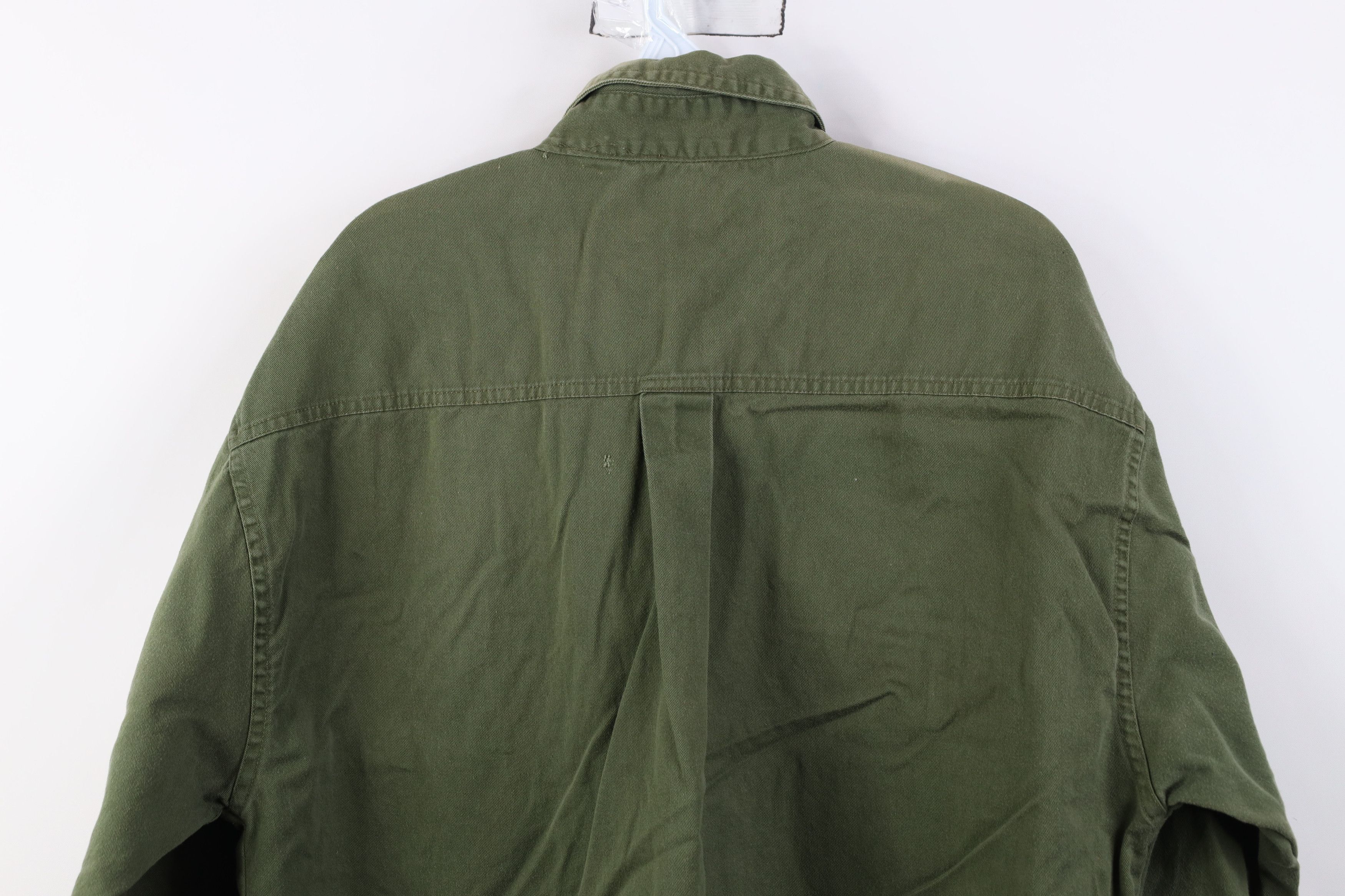 Vintage Vintage 90s Streetwear Cotton Twill Button Down Shirt Green Size US L / EU 52-54 / 3 - 15 Thumbnail