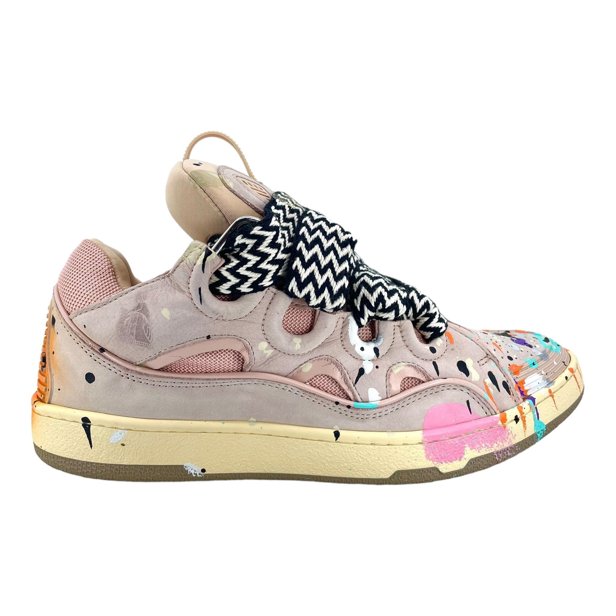 Lanvin Leather Curb Gallery Dept. Pale Pink Multi Shoes, Men's (Size 8)