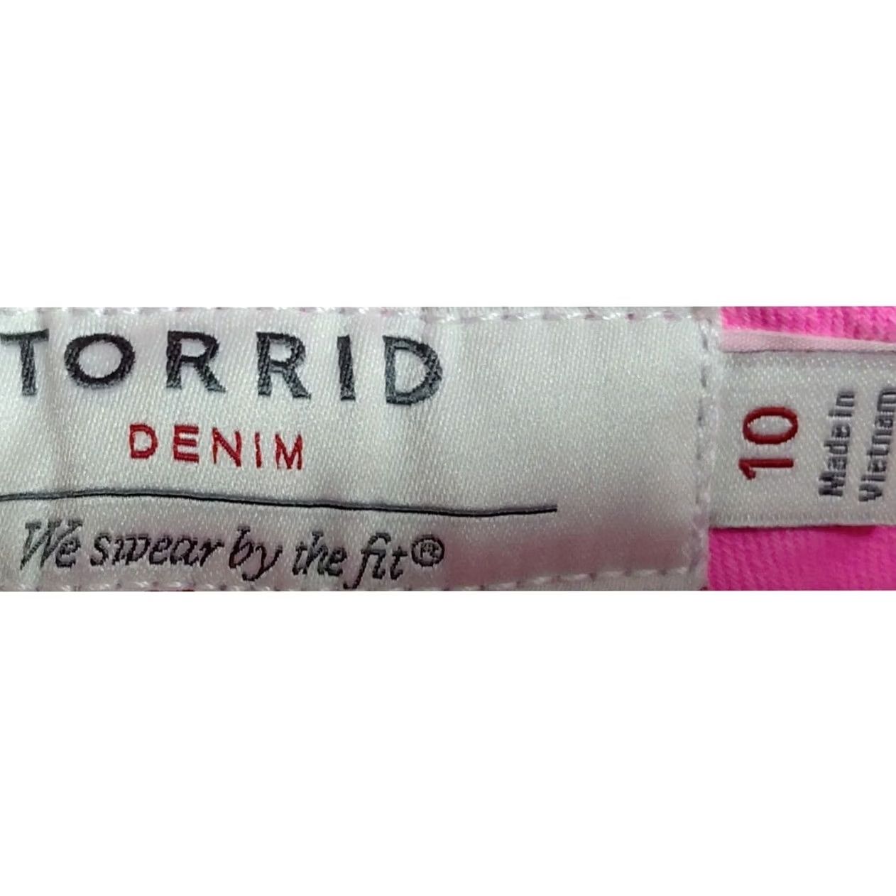Torrid Torrid Denim Shorts Pink Regular 5-Pocket Frayed Hem Cotton Spandex Women Size 10 Size 32" / US 10 / IT 46 - 4 Thumbnail