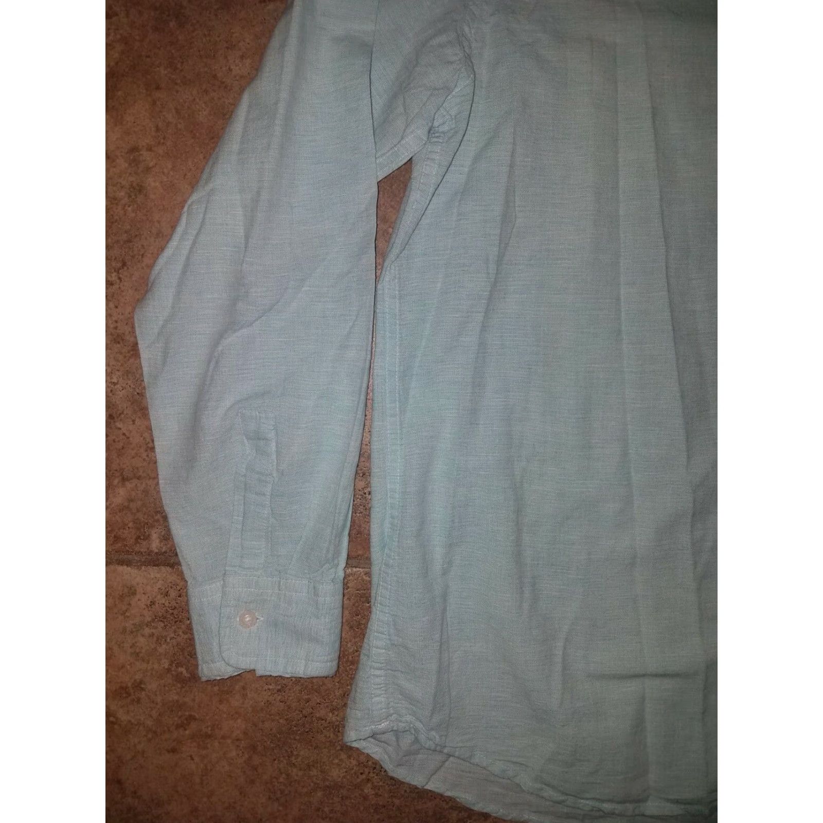 Vintage VINTAGE CottonWorld Men's Light Blue Linen Blend Button-Down Shirt Long Sleeve M Blue Casual Fashion Size US M / EU 48-50 / 2 - 5 Thumbnail