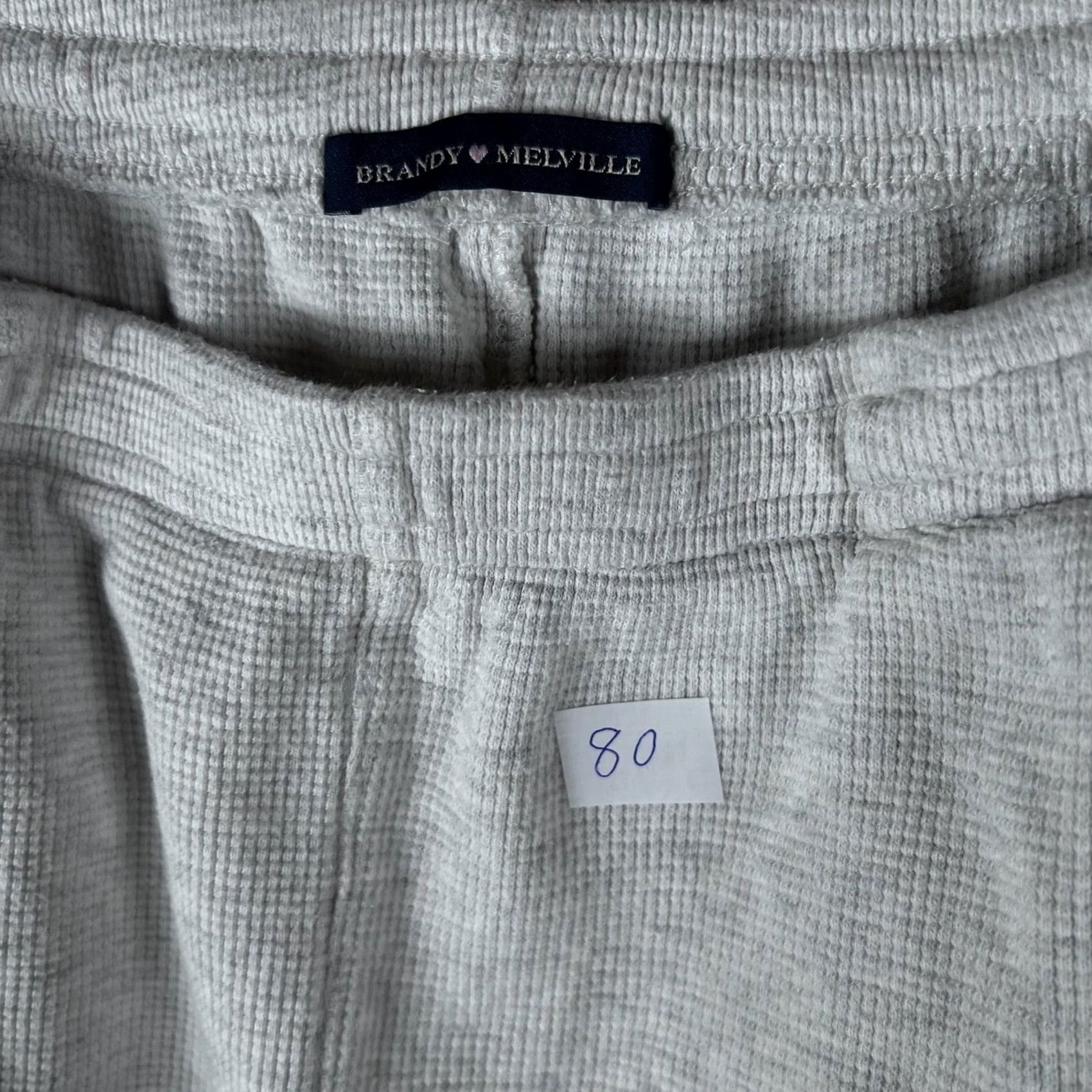 Brandy Melville Brandy Melville Gray Waffle Knit Thermal Pajama Pants Cotton Lounge Pants Wide Leg Pajamas Womens One Size Regular Fiber Knit Light Weight Winter Fall Size 42" / US 20 - 2 Thumbnail