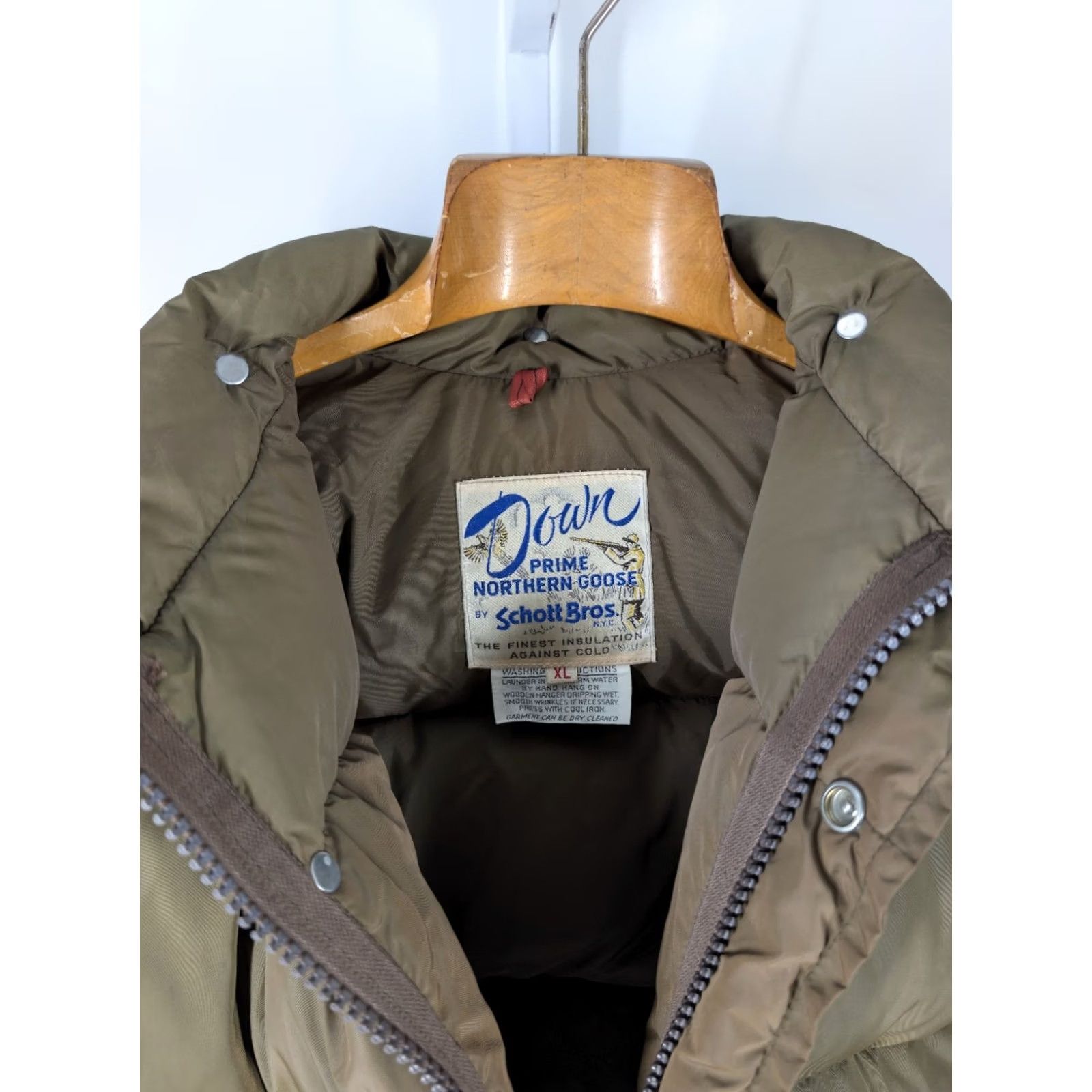 Schott VINTAGE Schott NYC Prime Goose Down Jacket Hooded Puffer Coat Olive Olive? No. Size US XL / EU 56 / 4 - 6 Thumbnail