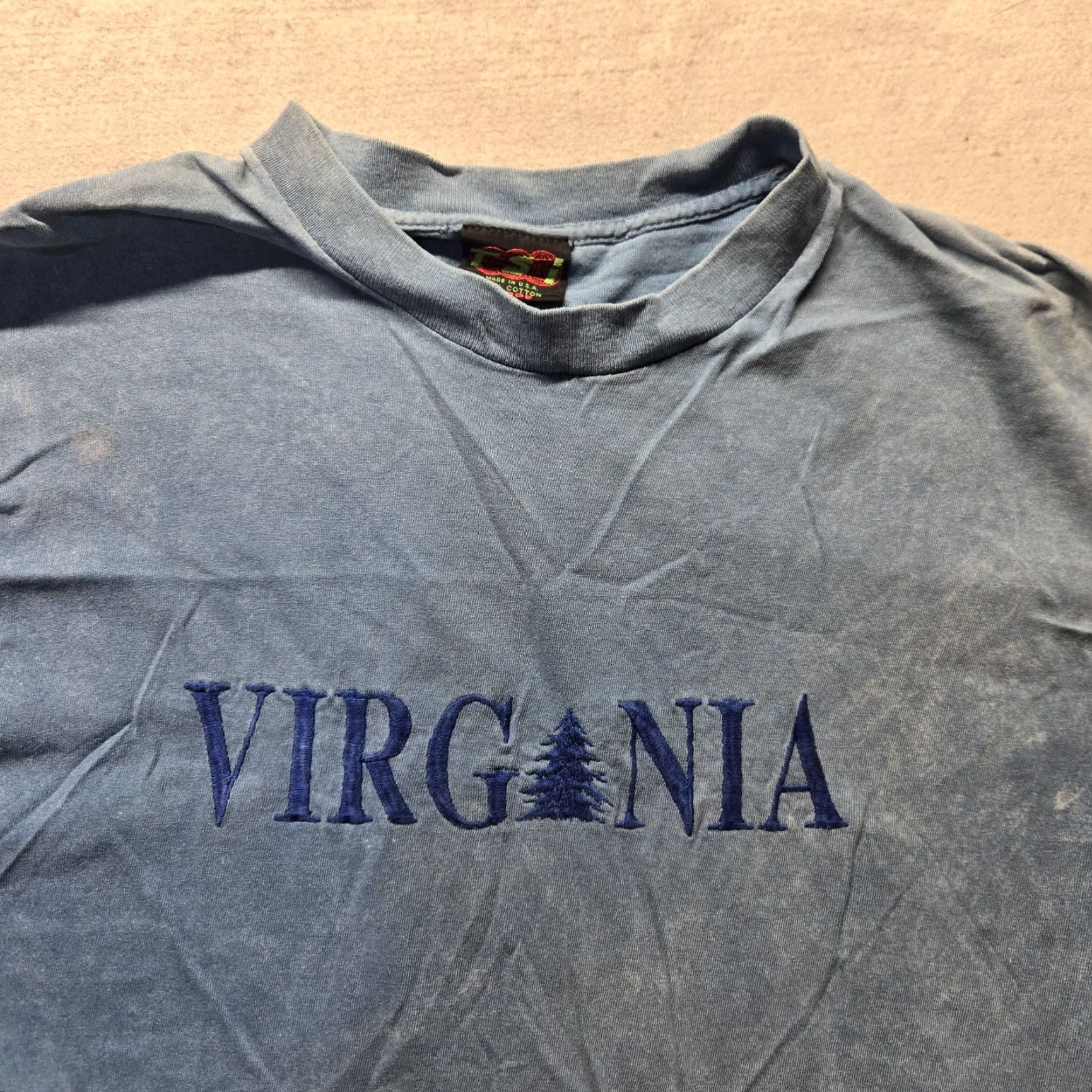 Vintage Virginia VA Embroidered Blue Tee Shirt Short Sleeve Men L Large Size US L / EU 52-54 / 3 - 2 Thumbnail