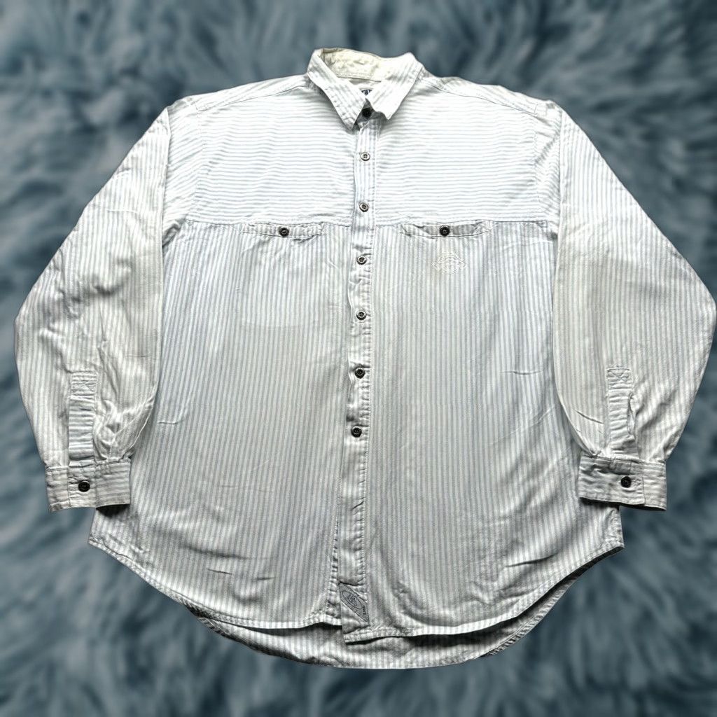 Levi's VINTAGE Levi's Real Indigo Blue Striped Button Long Sleeve Shirt Mens Large Size US L / EU 52-54 / 3 - 1 Thumbnail