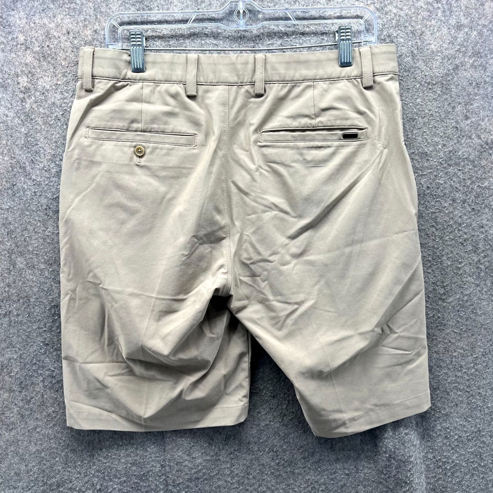 Vintage Greg Norma Shorts Mens 32 Beige Chino Flat Front Tan Khaki Stretch Golf Golfer Vintage? No Size US 32 / EU 48 - 2 Thumbnail