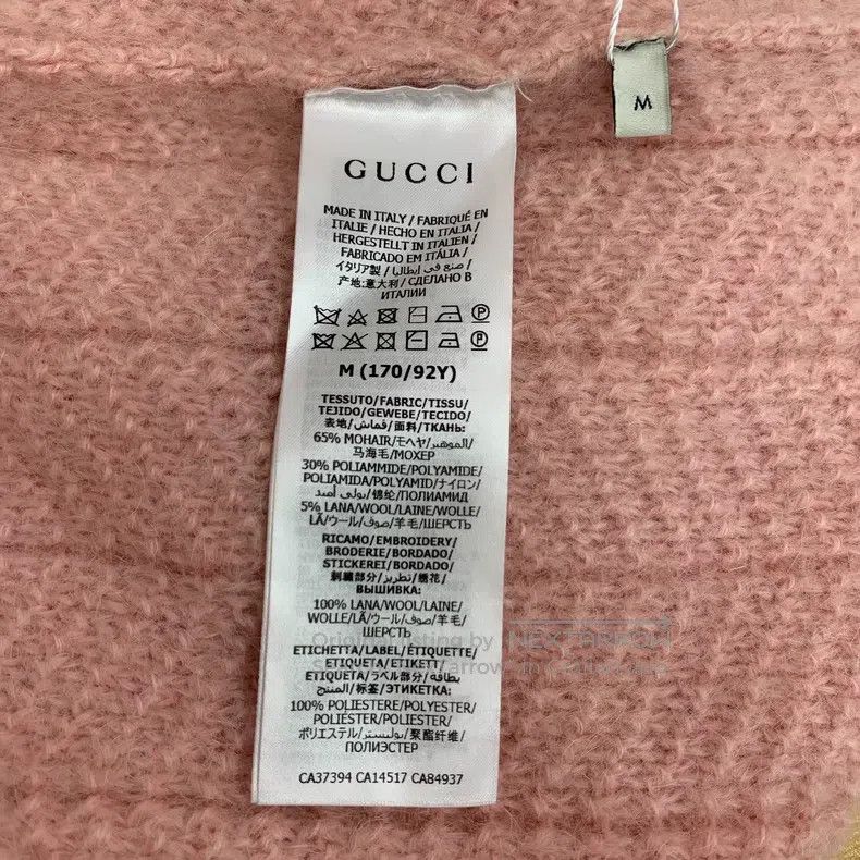 Gucci Gucci Light pink deer inlaid horsehair round-neck long-sle Size M / US 6-8 / IT 42-44 - 7 Thumbnail