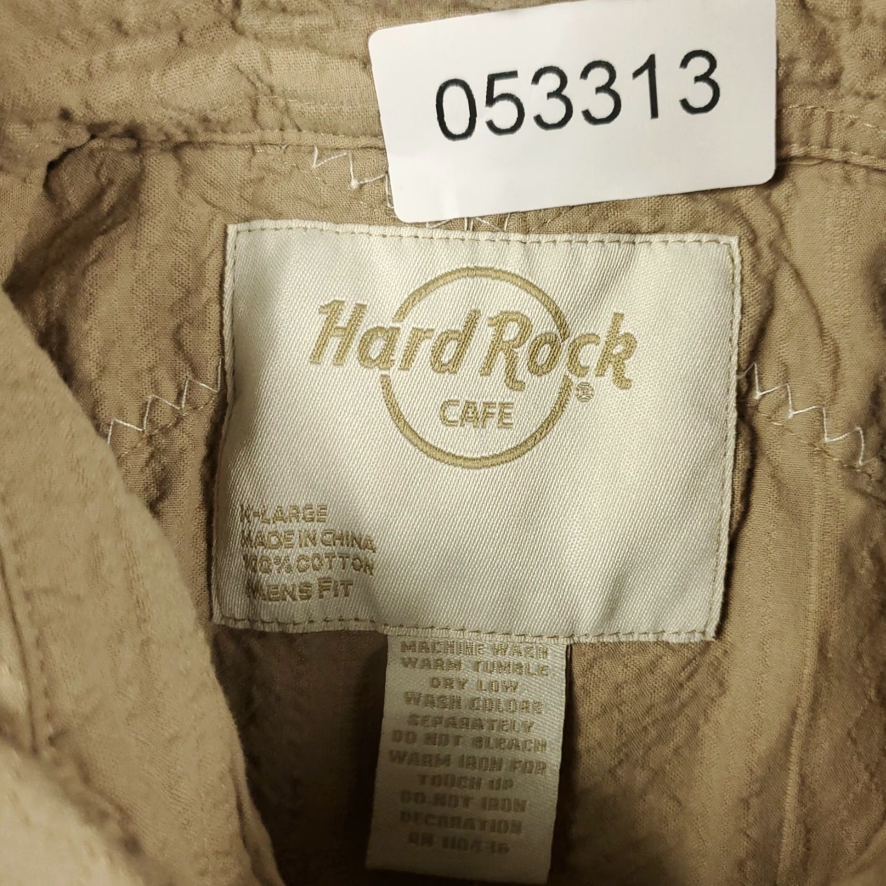 Hard Rock Cafe Hard Rock Cafe Shirt Mens XL Beige Short Sleeve Button Up Casual Cotton Mens Size US XL / EU 56 / 4 - 6 Thumbnail