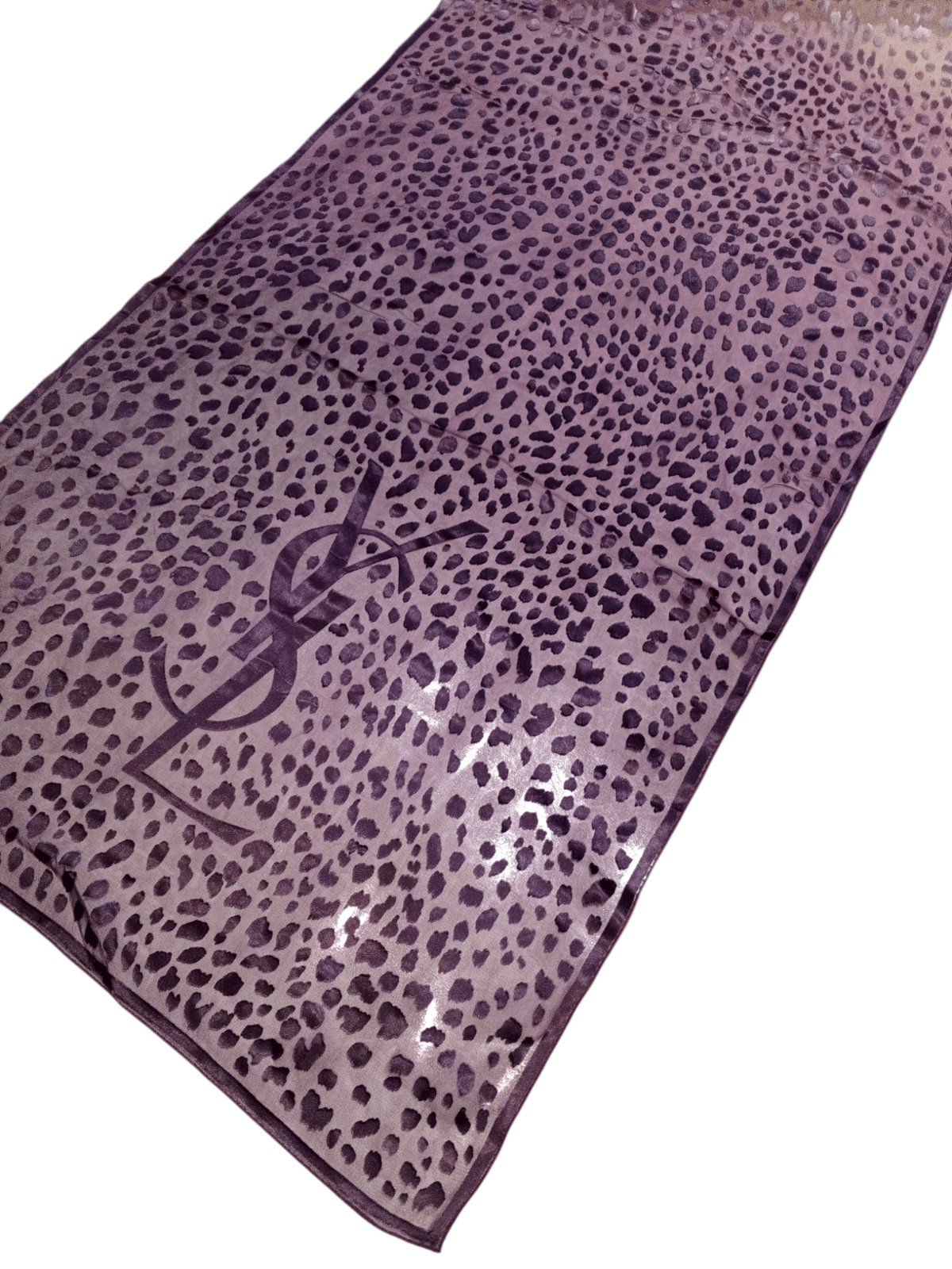 Yves Saint Laurent Yves Saint LAURENT YSL Paris Leopard Velvet Silk Scarf Size ONE SIZE - 3 Thumbnail
