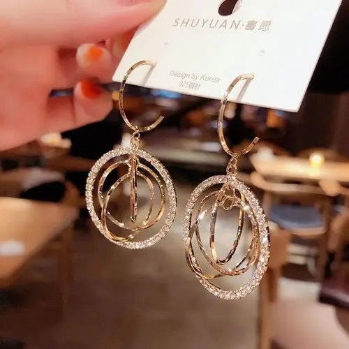 VIBE Women's Geometric Drop Earrings 2021 New Round Size ONE SIZE - 4 Thumbnail