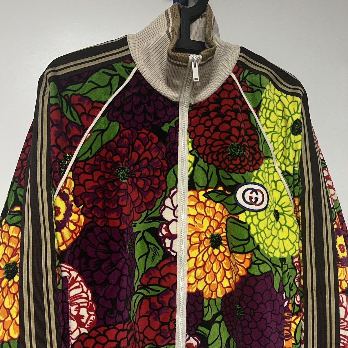 Gucci X Ken Scott Floral Velvet Track Jacket