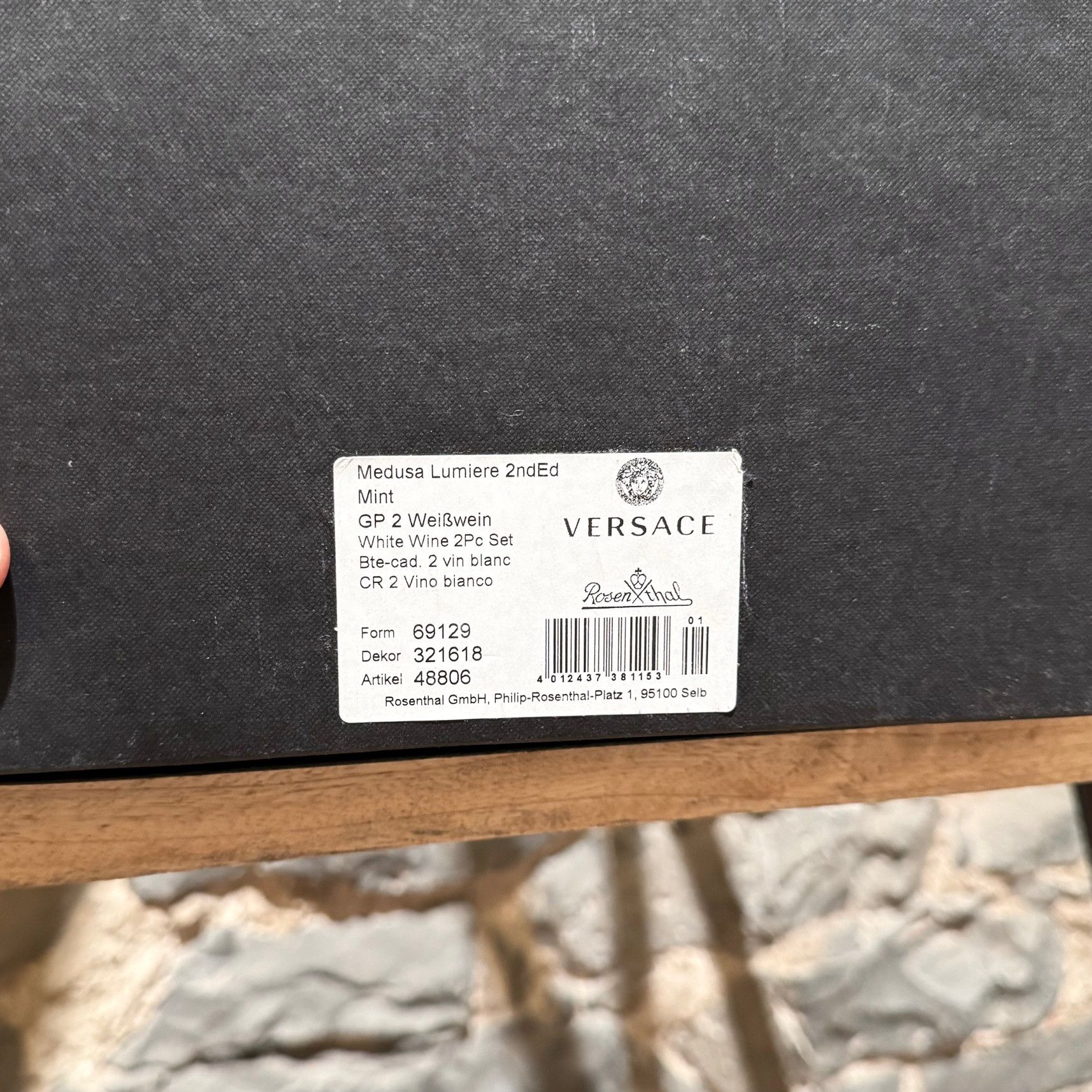 Versace Versace Medusa Lumière Set of 2 Mint Green Wine Glasses Size ONE SIZE - 9 Thumbnail