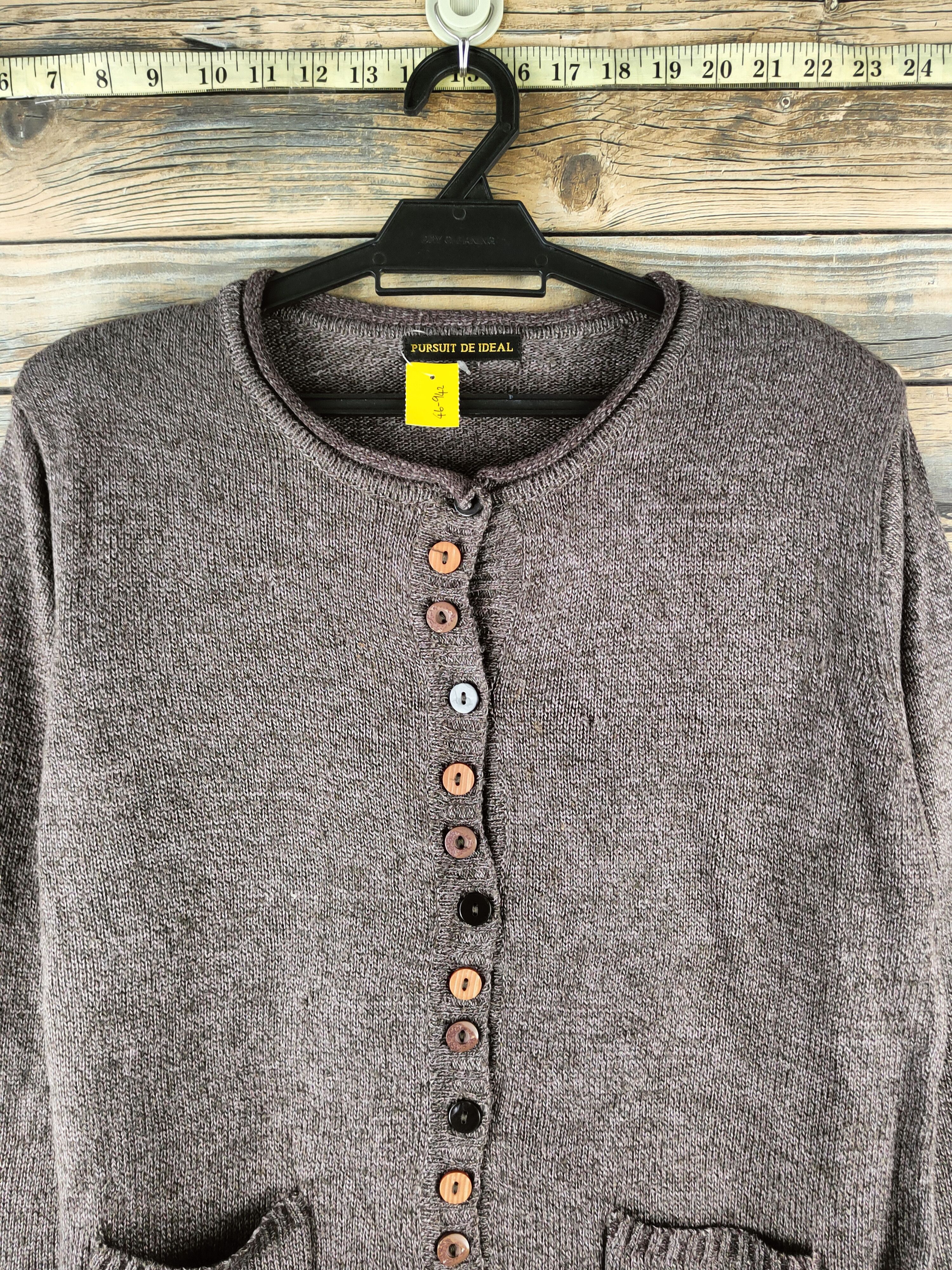 Homespun Knitwear DL Pursuit de Ideal Brown Knitwear Cardigan #46-942 Size M / US 6-8 / IT 42-44 - 2 Thumbnail