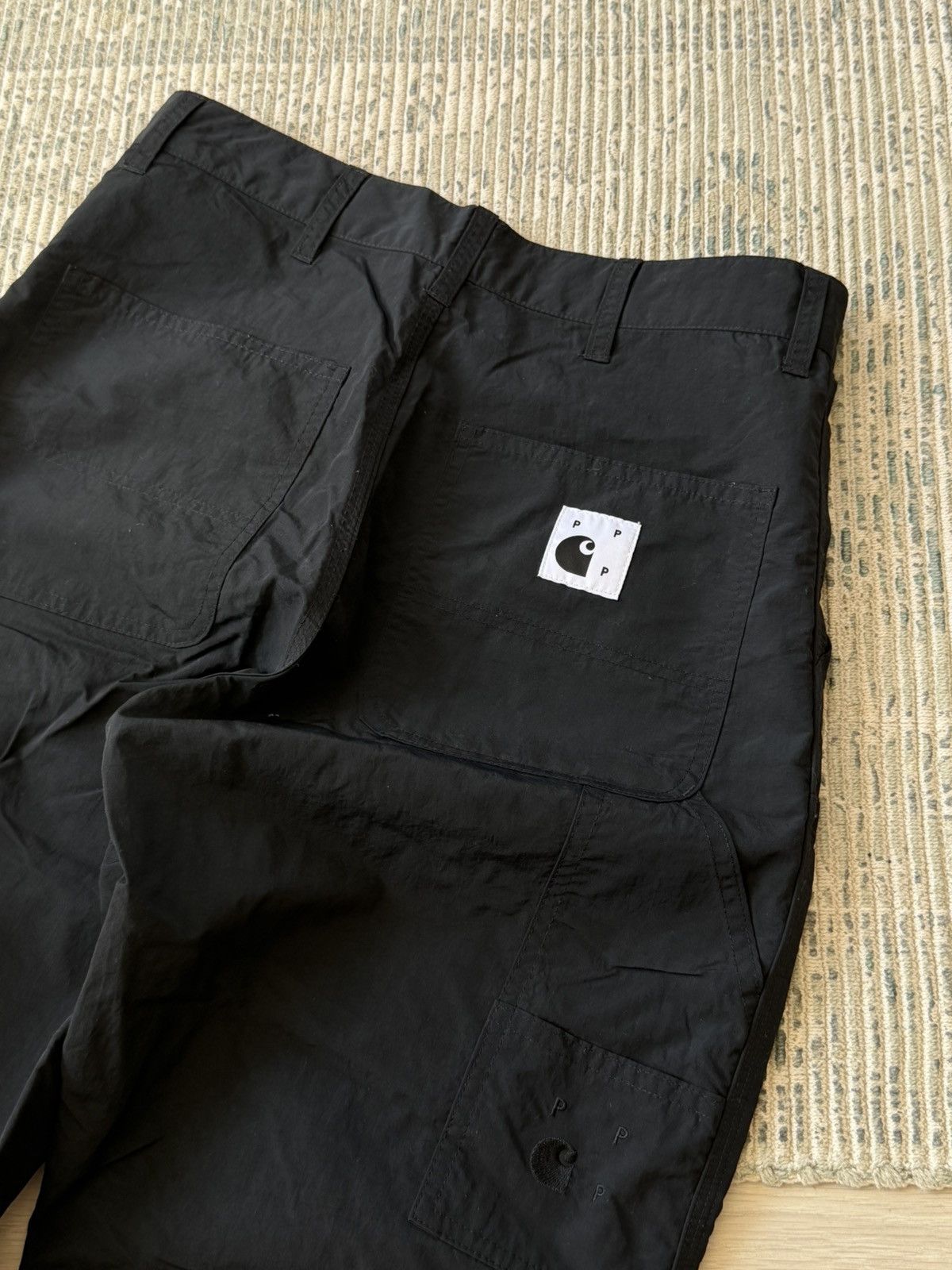Carhartt Wip × Pop Trading Company Carhartt X Pop Trading Black Nylon Double Knee Work Pants Size US 28 / EU 44 - 6 Thumbnail