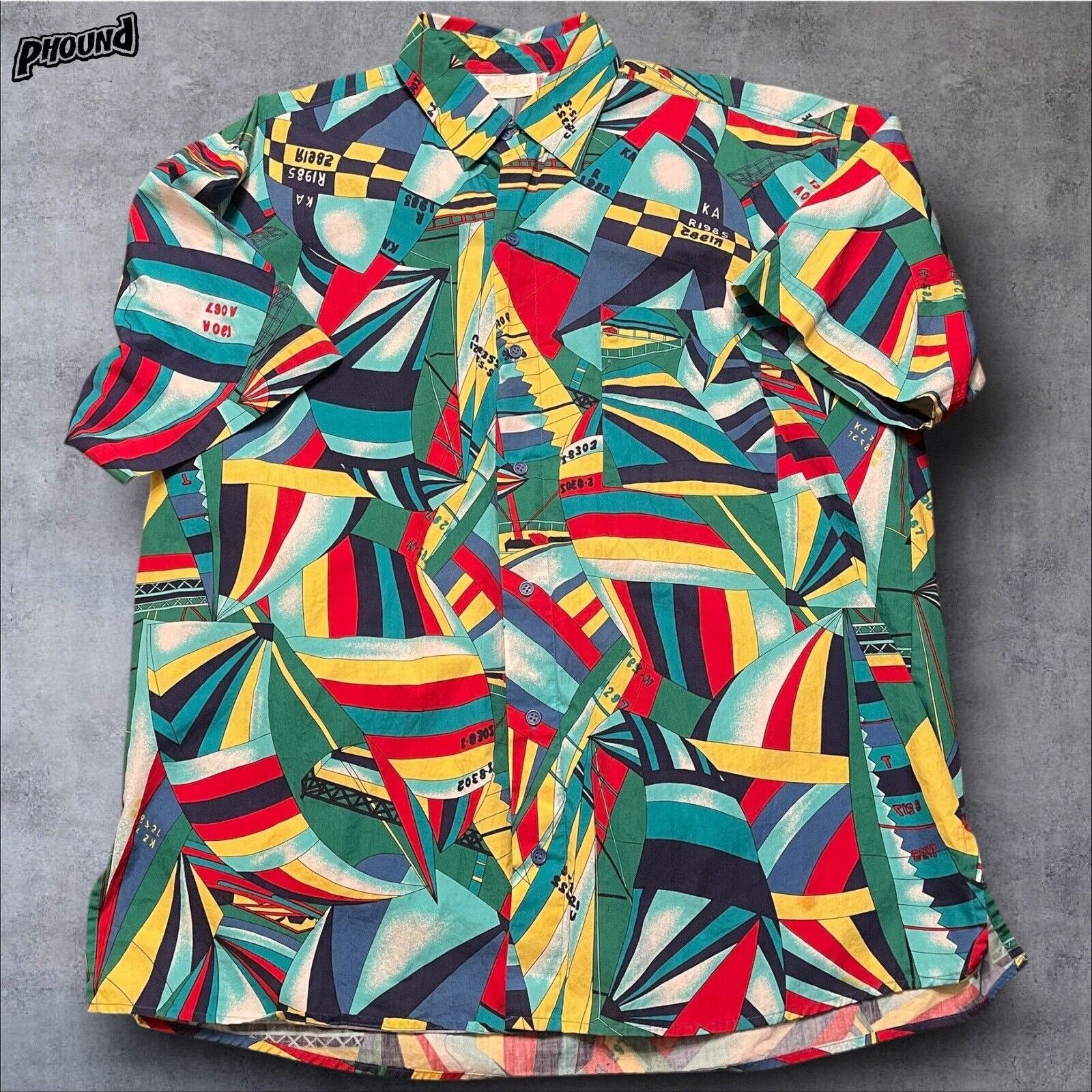 Vintage Vtg Gottex Mens Shirt Sailboats Spinnakers L Rare RL Style Size US L / EU 52-54 / 3 - 1 Thumbnail