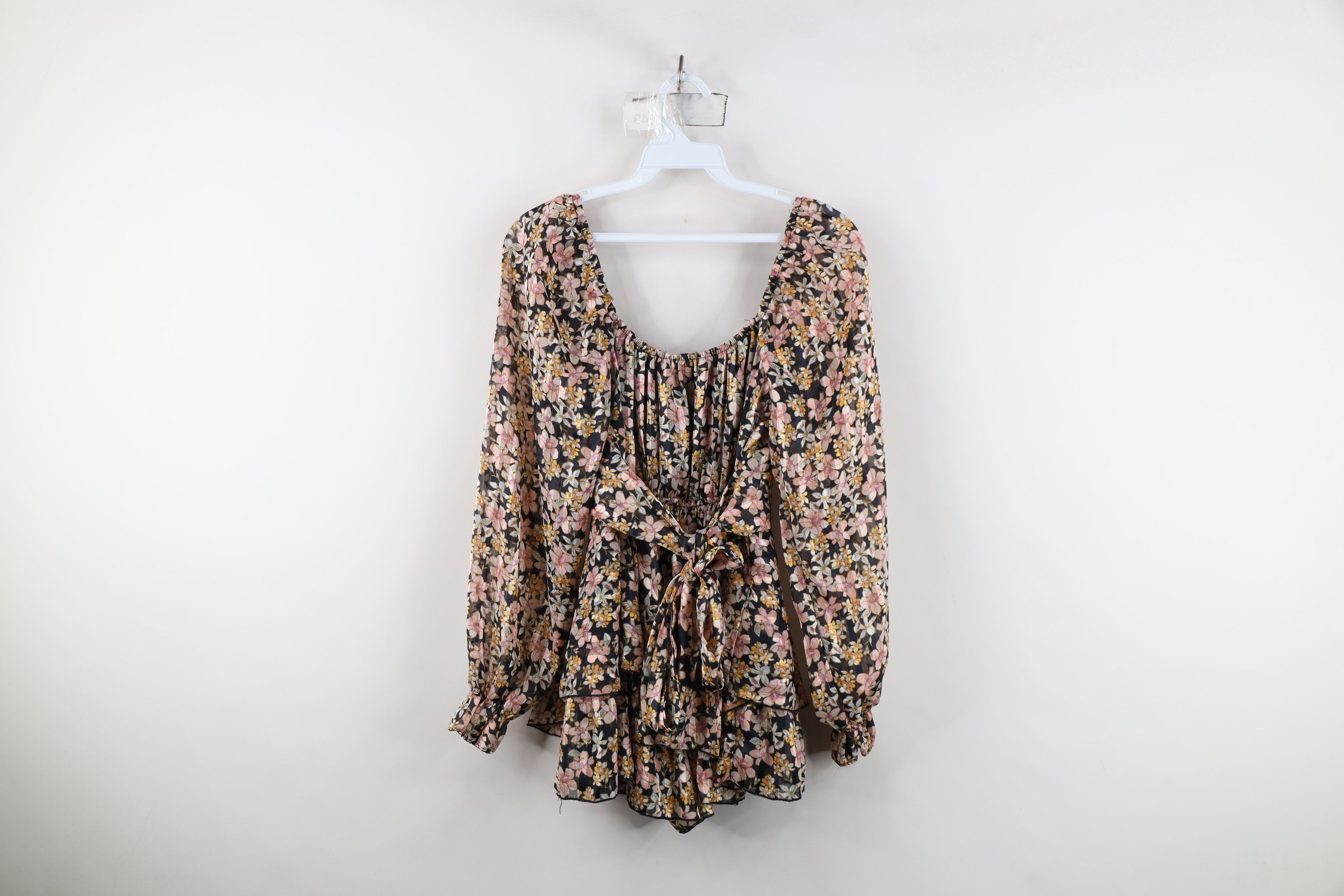 Vintage Vintage Y2K Sheer Ruffled Flower Tie Romper Mini Dress USA Size S / US 4 / IT 40 - 15 Thumbnail