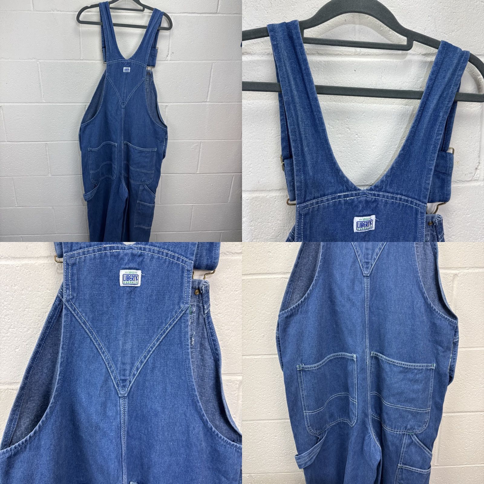 Denime Liberty Denim Bib Overalls Men Regular Size 38x30 Blue 90s Retro Workwear Size US 38 / EU 54 - 8 Thumbnail
