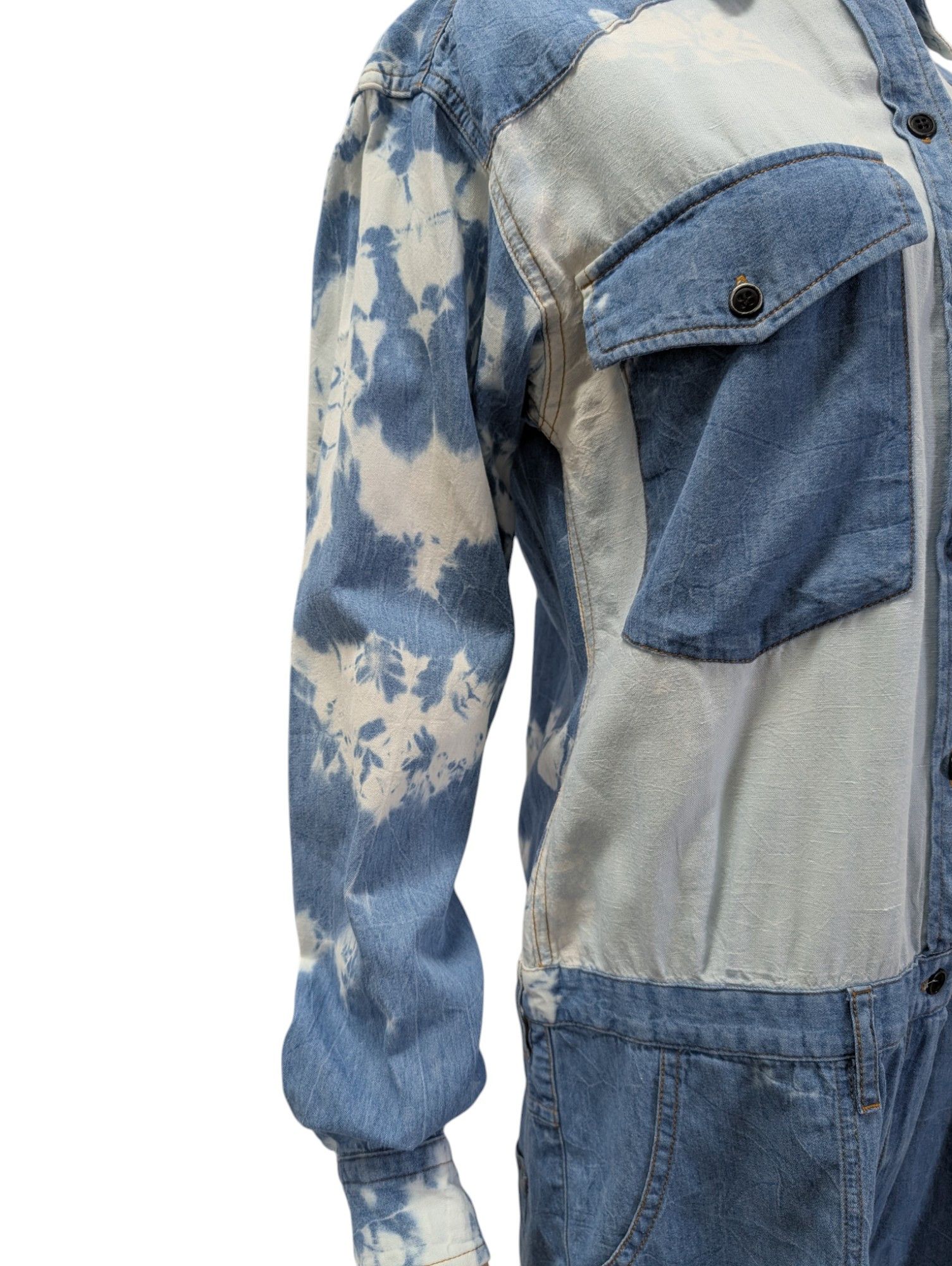 Isabel Marant Denim Tie-Dyed Print Short Jumpsuit Size 26" / US 2 / IT 38 - 5 Thumbnail
