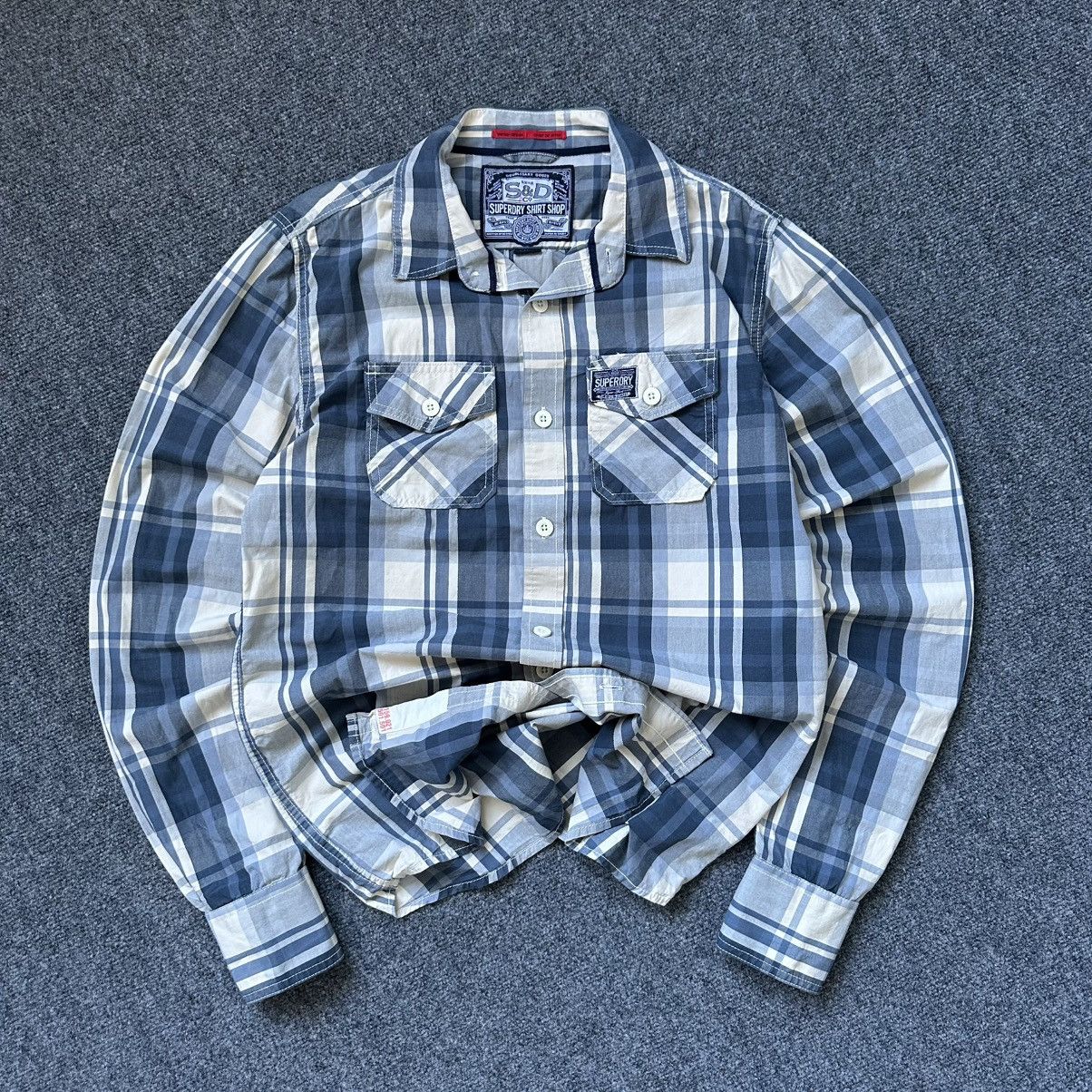 VTG Western Style Flannel Shirt Checkered Button Up Size L