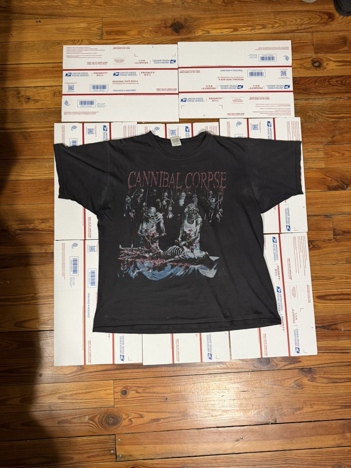 Vintage Vintage 90s Cannibal Corpse Butchered At Birth Tee XL Size US XL / EU 56 / 4 - 1 Thumbnail