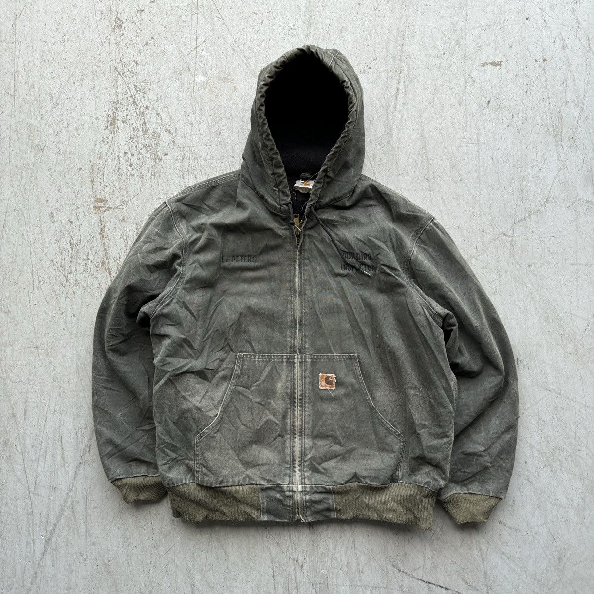 Carhartt × Vintage Carhartt 90’s Vintage J130 Jacket Faded Green Hooded Size US XL / EU 56 / 4 - 2 Thumbnail