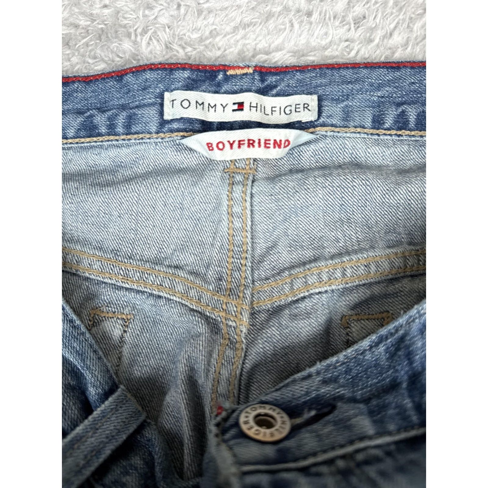 Tommy Hilfiger Tommy Hilfiger Jeans Womens 14 Boyfriend Blue Medium Wash High Rise Relaxed 34x33 Denim 5-Pocket Logo Size 36" / US 14 / IT 50 - 6 Thumbnail
