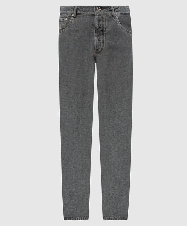 Brunello Cucinelli o1gr1nt0525 Light Wash Denim Jeans in Dark Gray Size US 32 / EU 48 - 1 Thumbnail