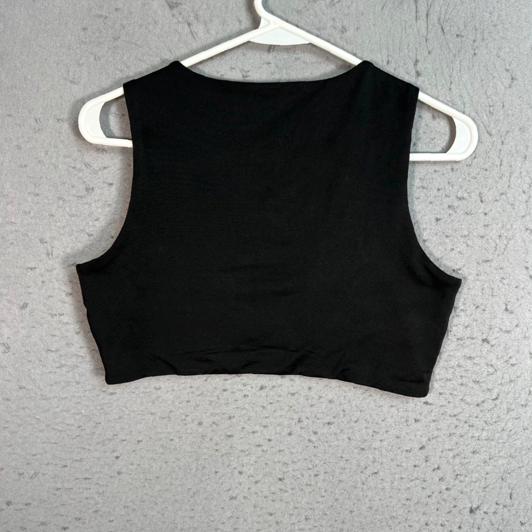 superdown VINTAGE Superdown Tank Top Cropped Womens Small Black With Cutouts Hook Detail NEW! Size M / US 6-8 / IT 42-44 - 2 Thumbnail