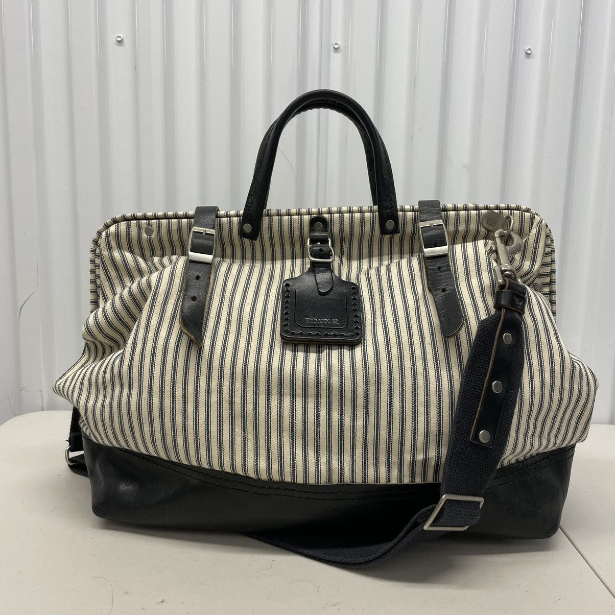 Billykirk Denim Stripe Leather Cotton Duffle Carryall Bag Doctor Tool Size ONE SIZE - 1 Thumbnail