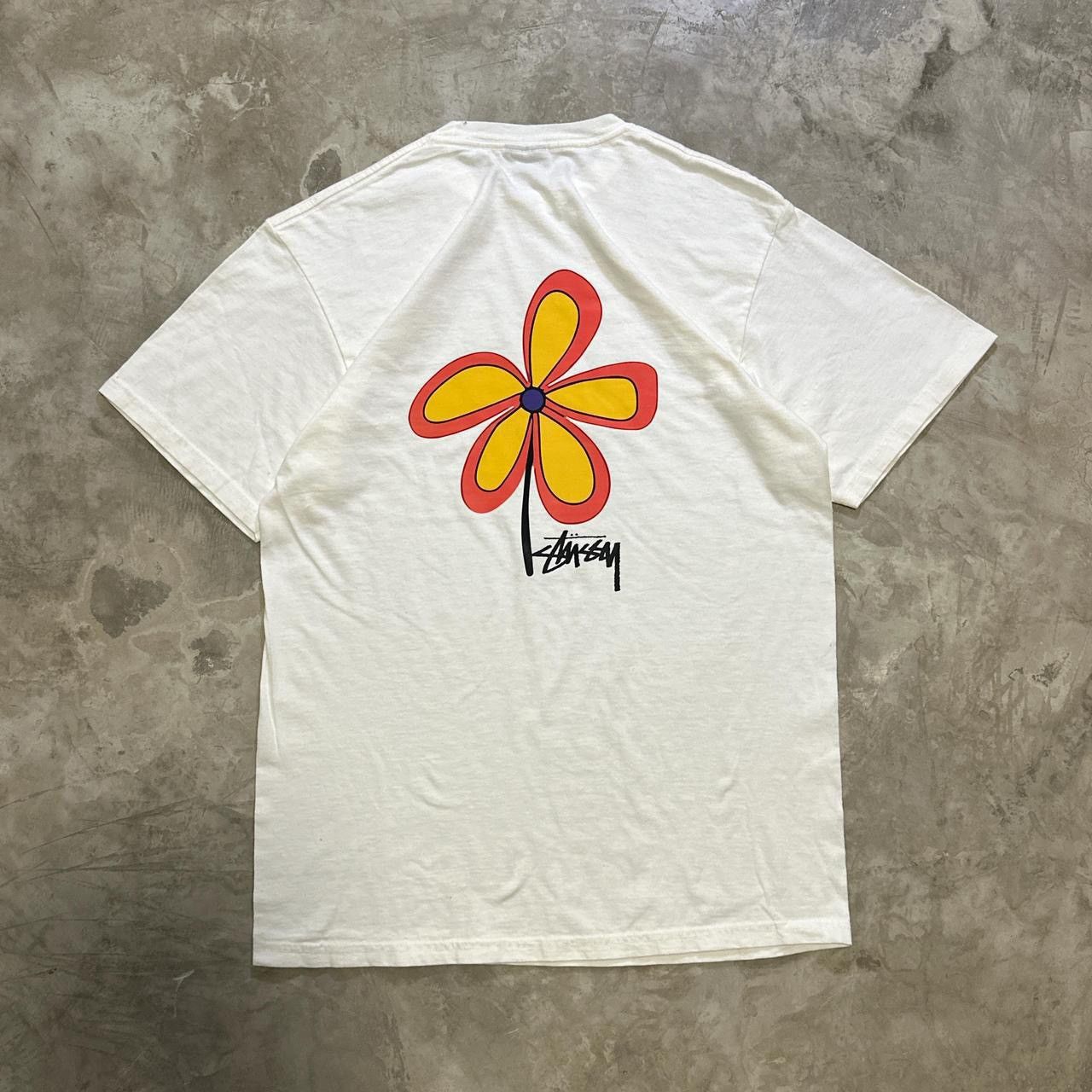 Streetwear × Stussy Y2K Stussy Flowers White Tshirt | Grailed